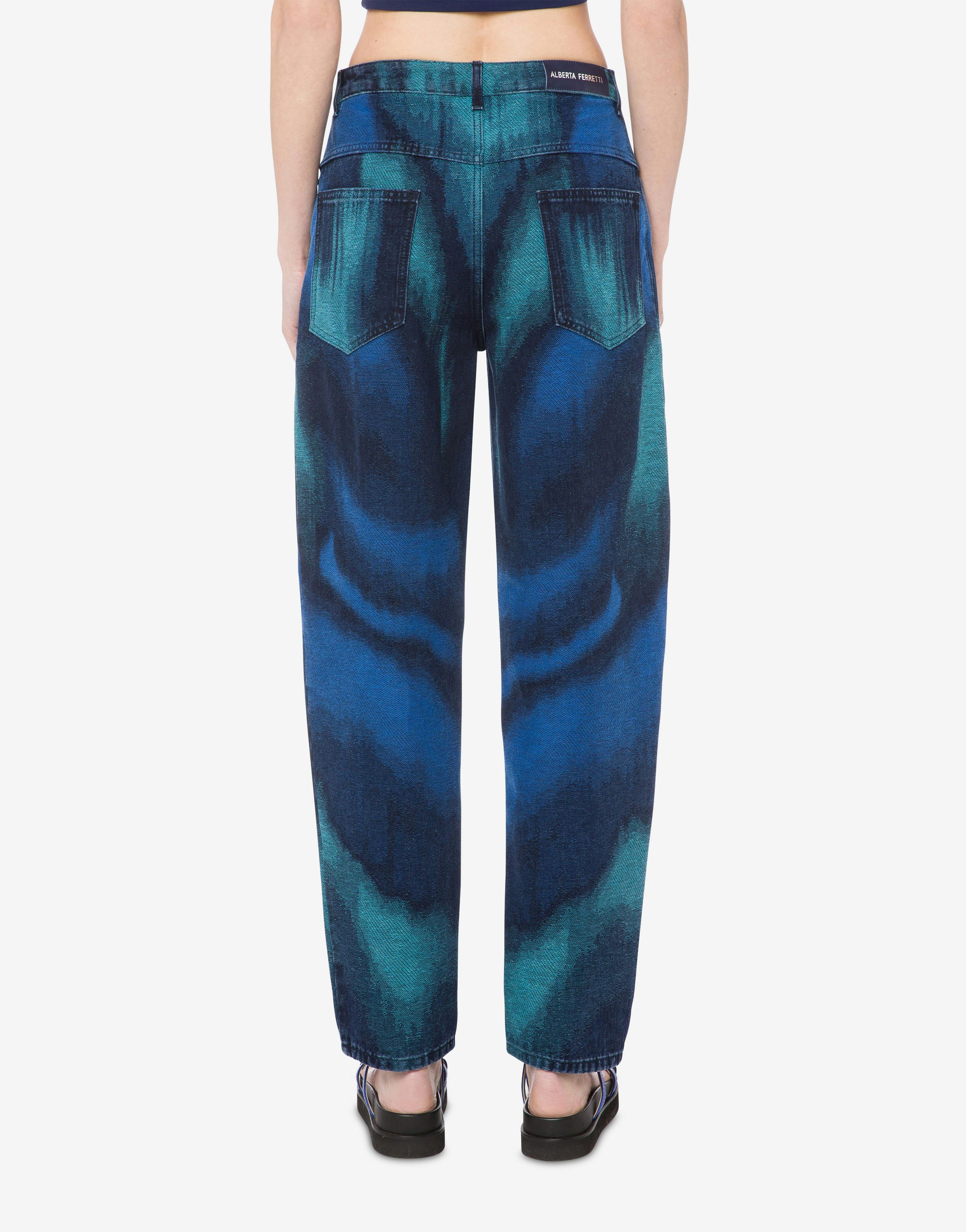 Jacquard denim trousers 3