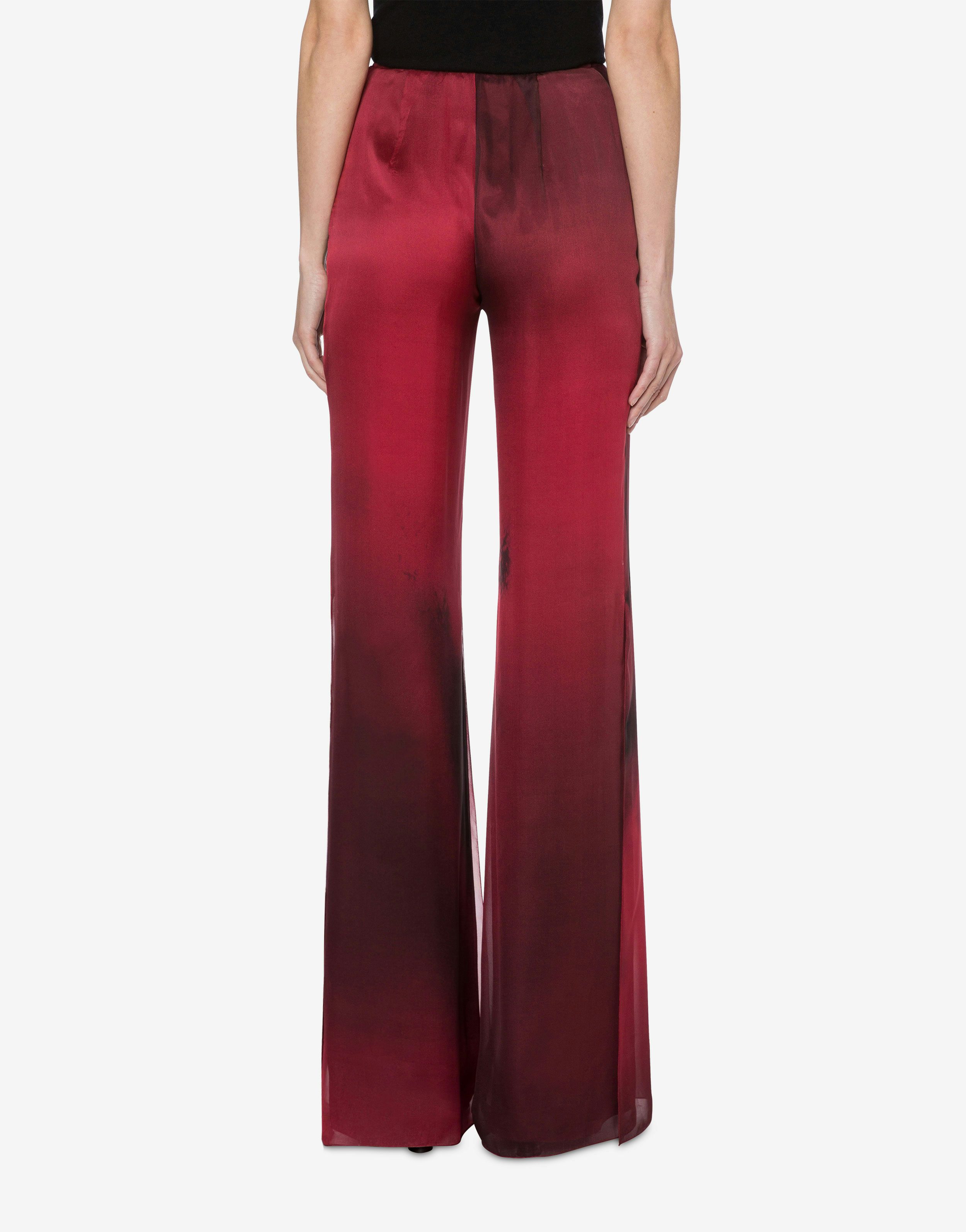Chiffon trousers with pink print 3