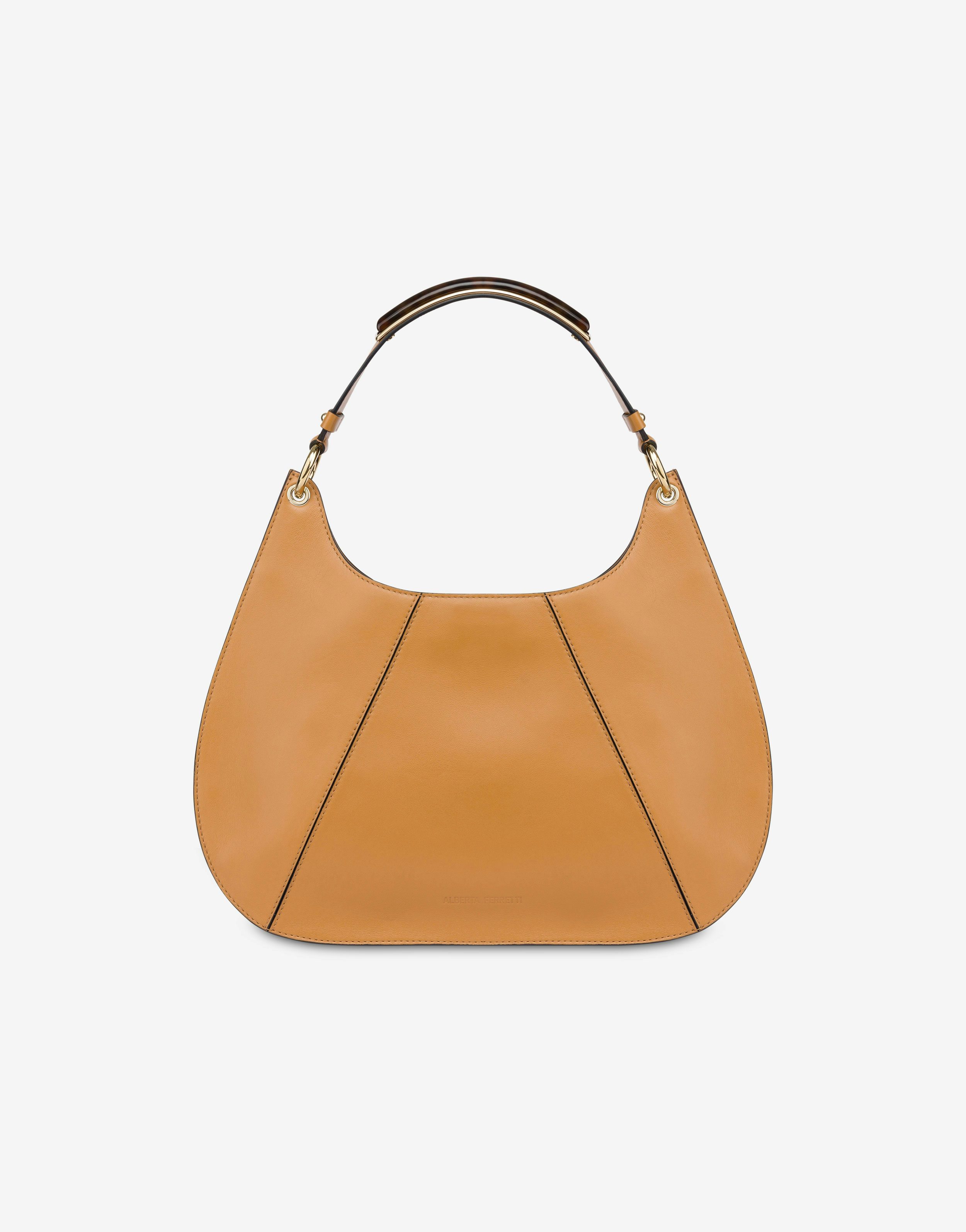 Calfskin hobo bag with Handle Gem stone 0