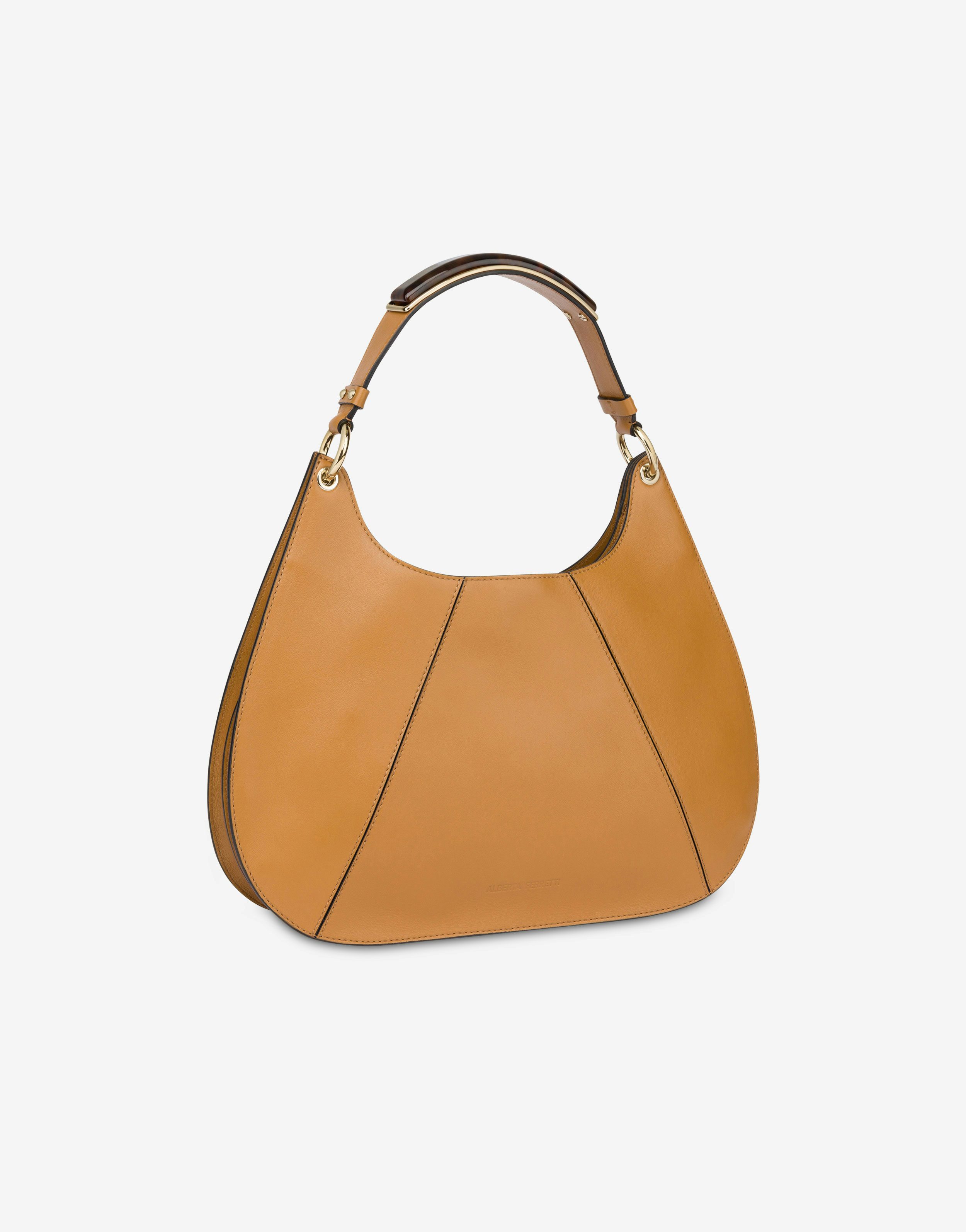 Calfskin hobo bag with Handle Gem stone 1