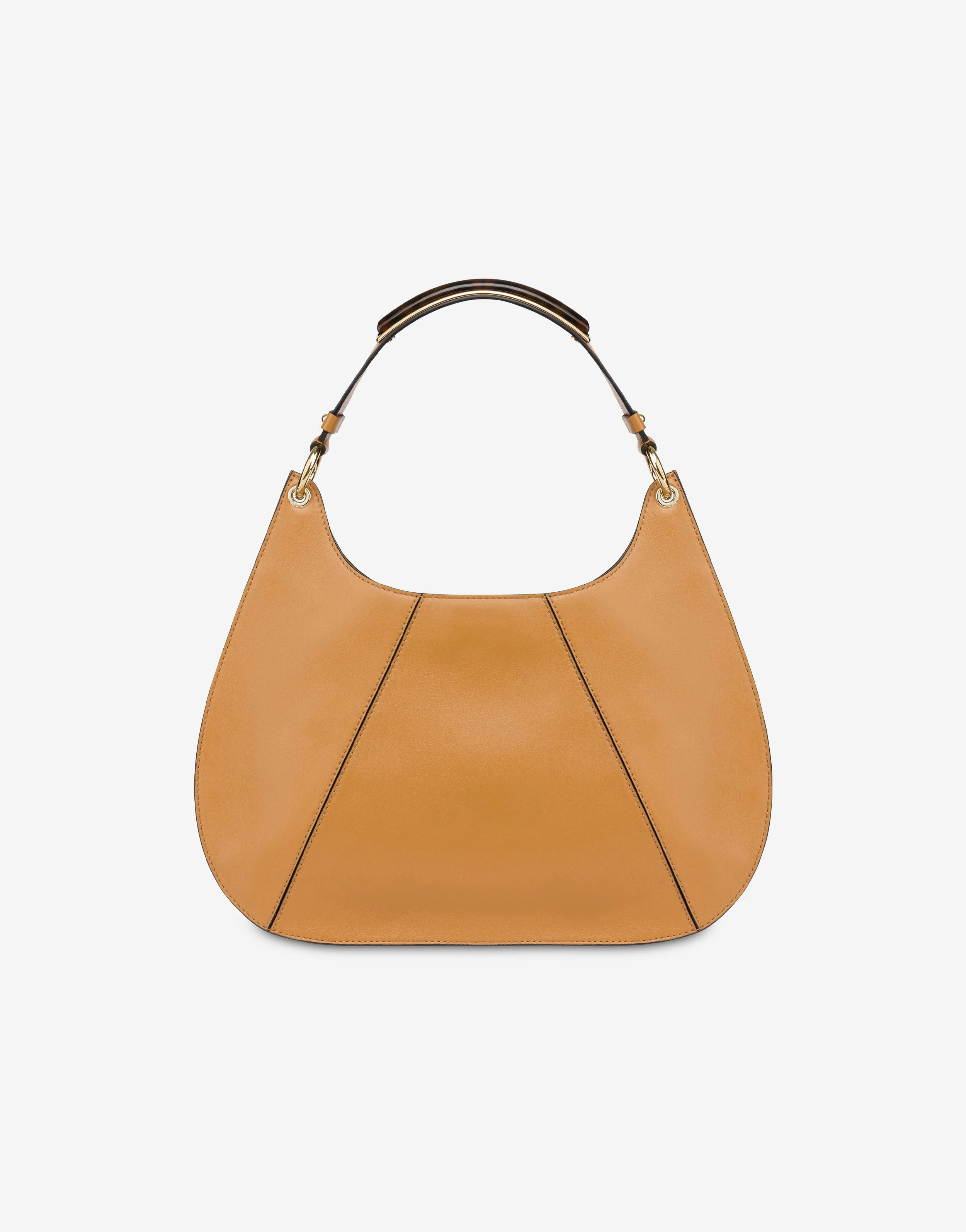 Calfskin hobo bag with Handle Gem stone 2