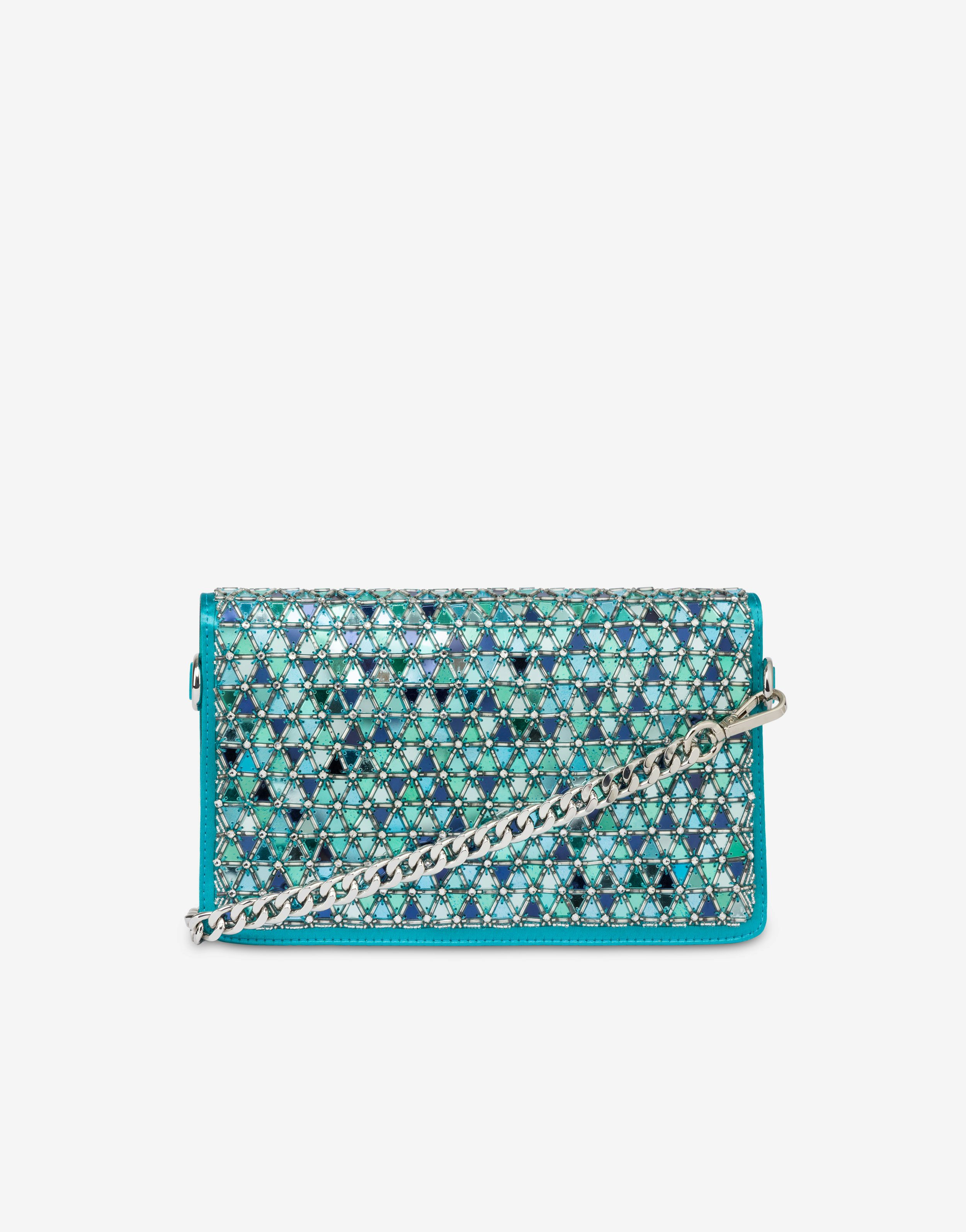 Satin clutch with mosaic embroidery 2