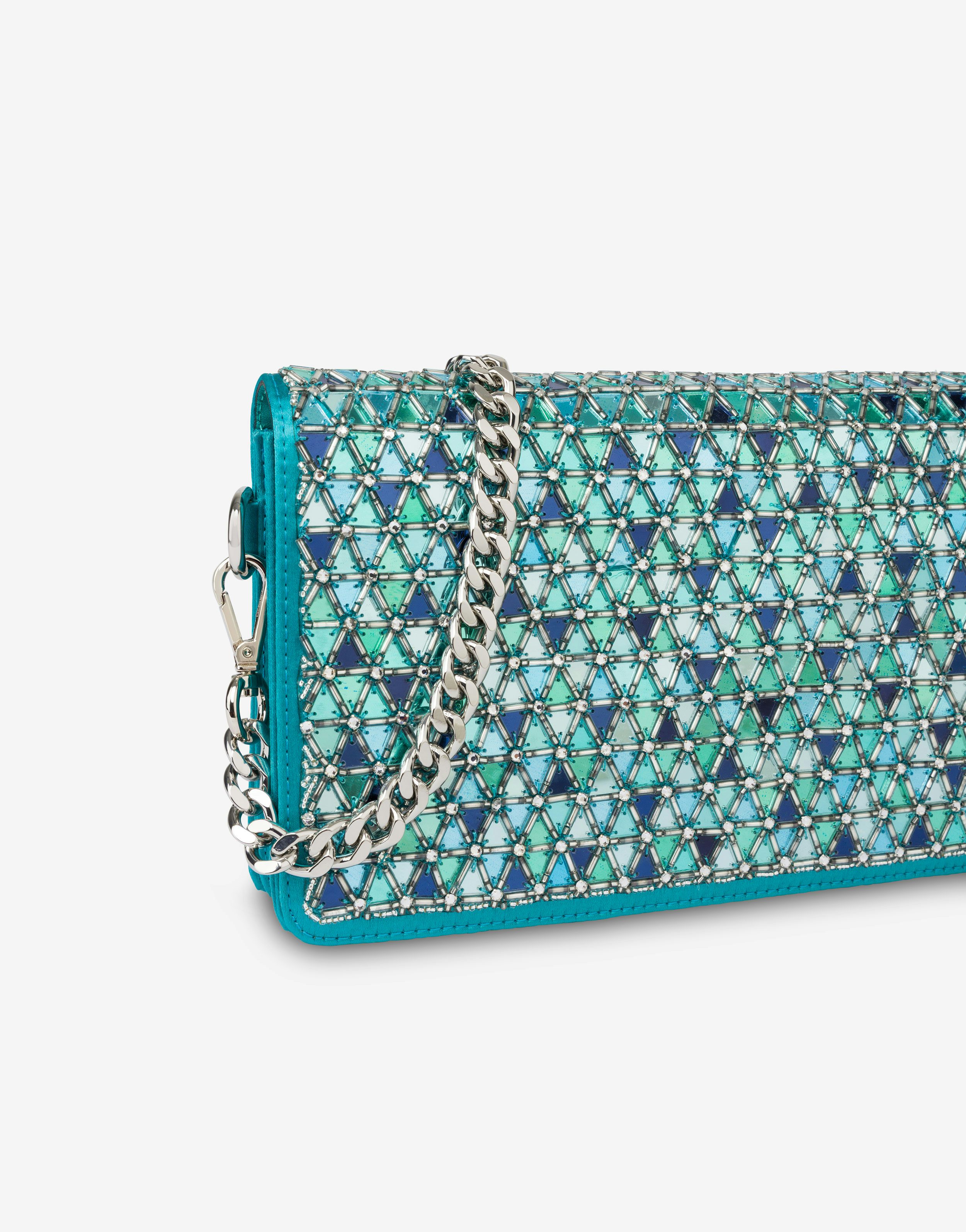 Satin clutch with mosaic embroidery 3