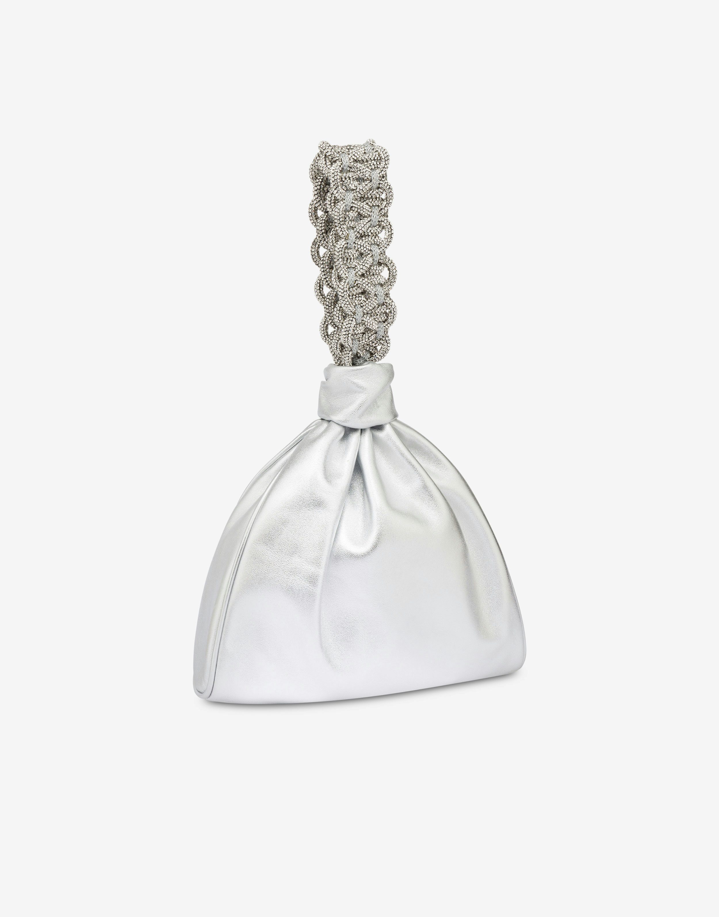 Shiny Twist laminated nappa leather evening bucket bag 1