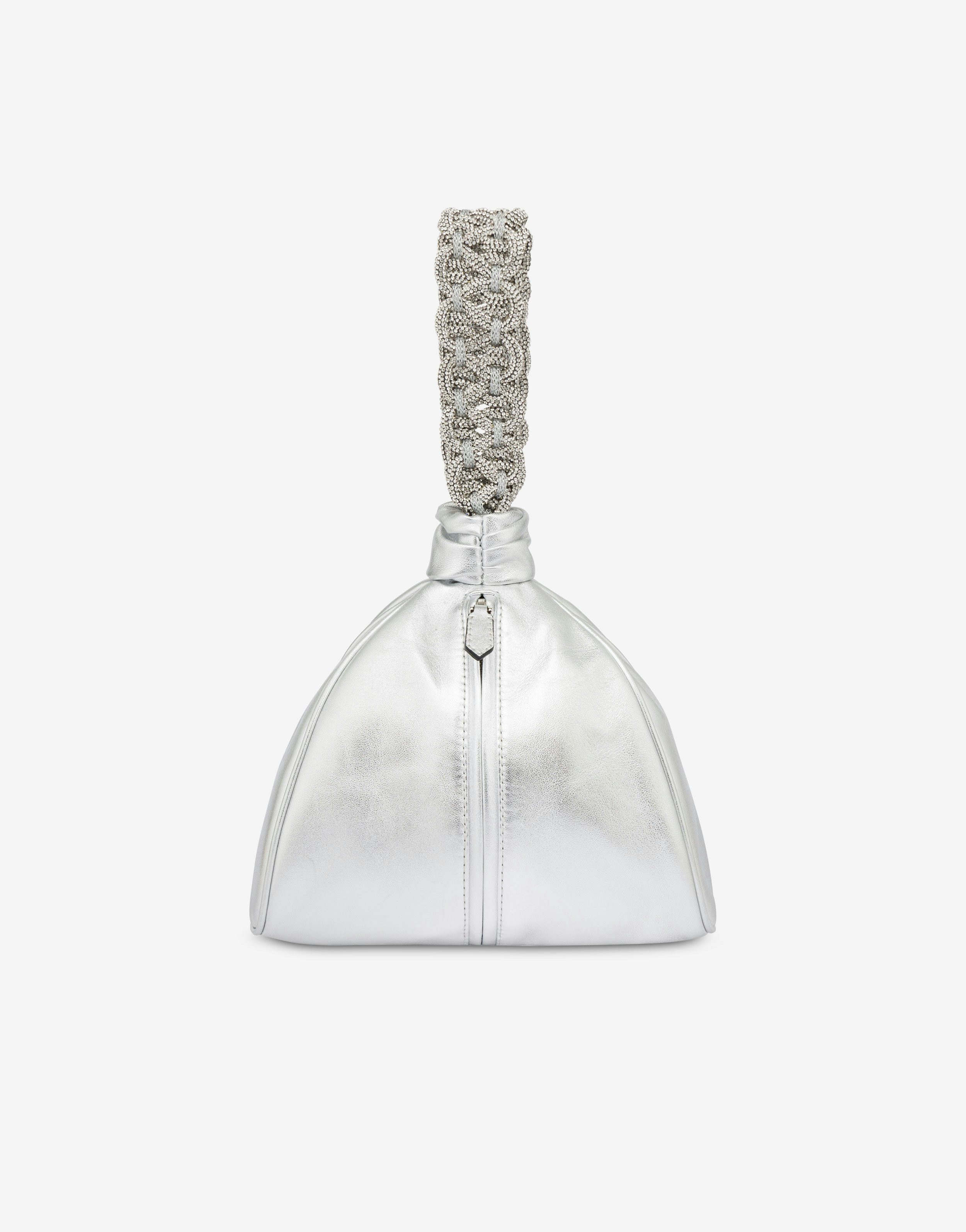 Shiny Twist laminated nappa leather evening bucket bag 2