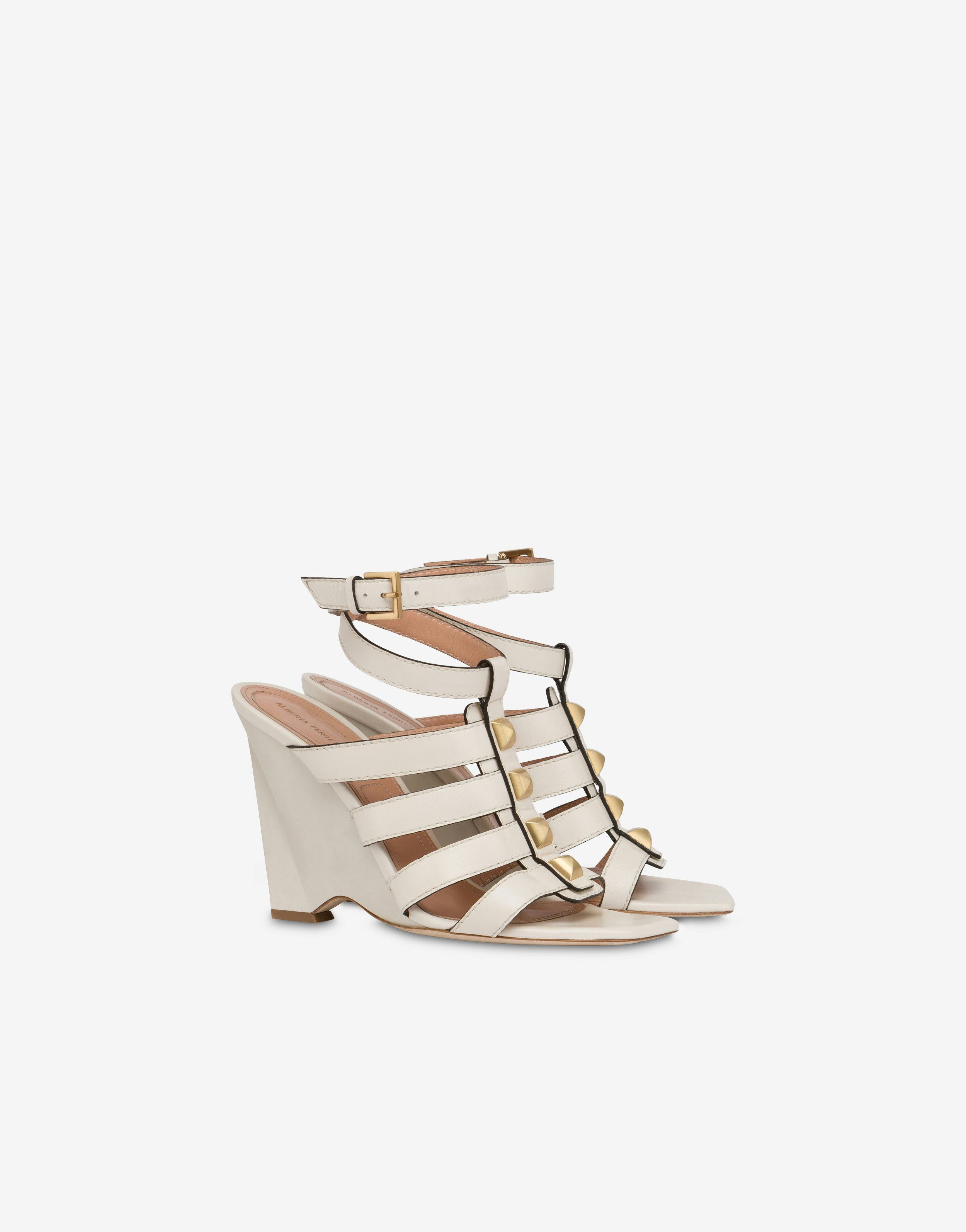 Cage calfskin wedge sandals 0