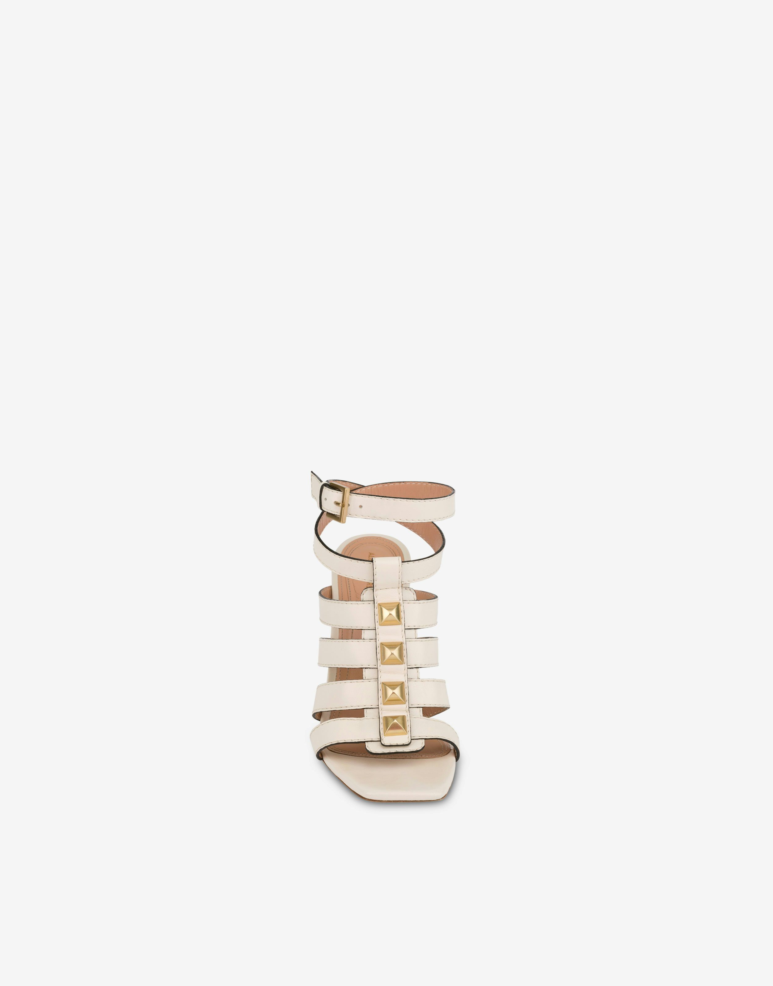 Cage calfskin wedge sandals 2