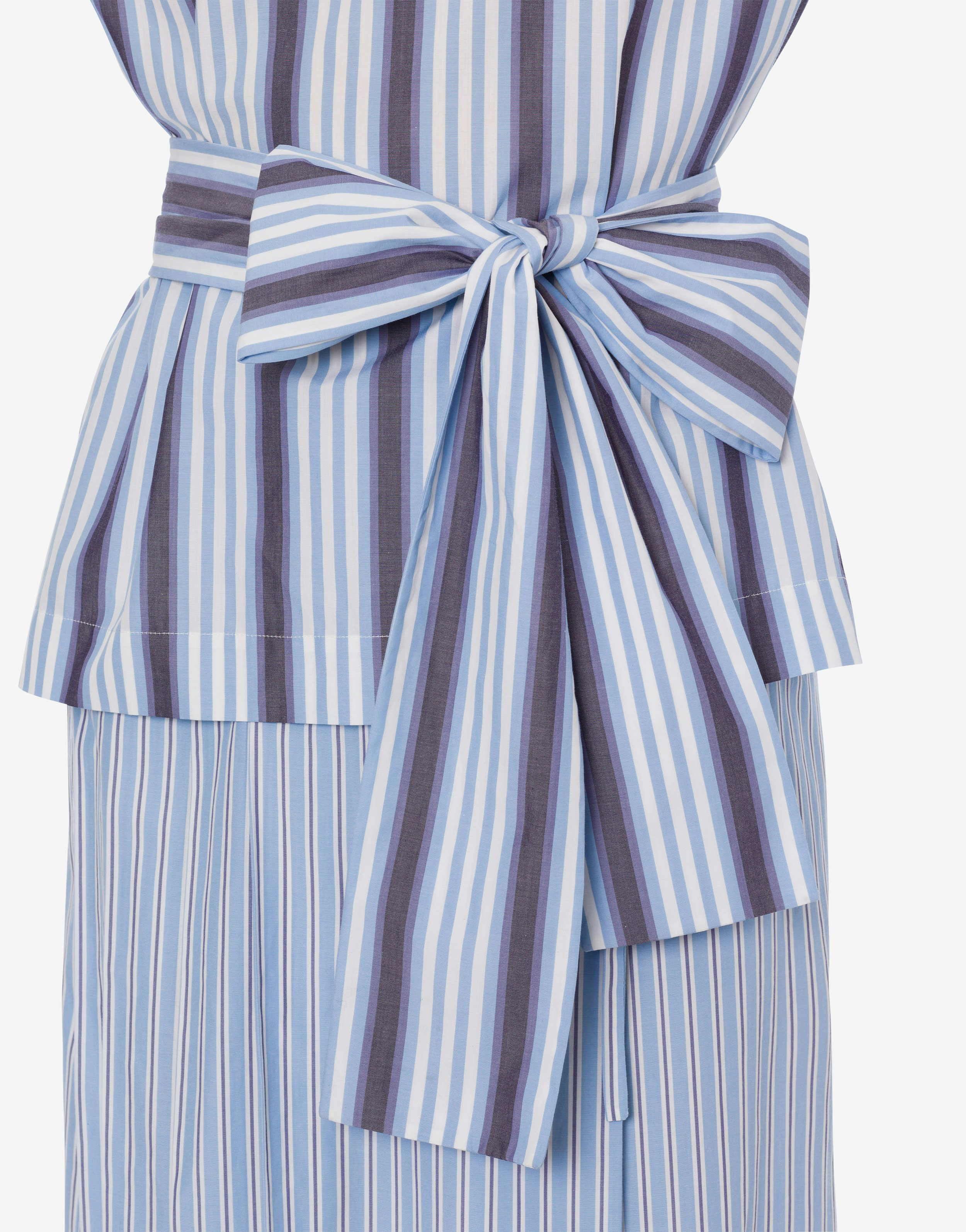 Blouse in striped poplin with sash 4