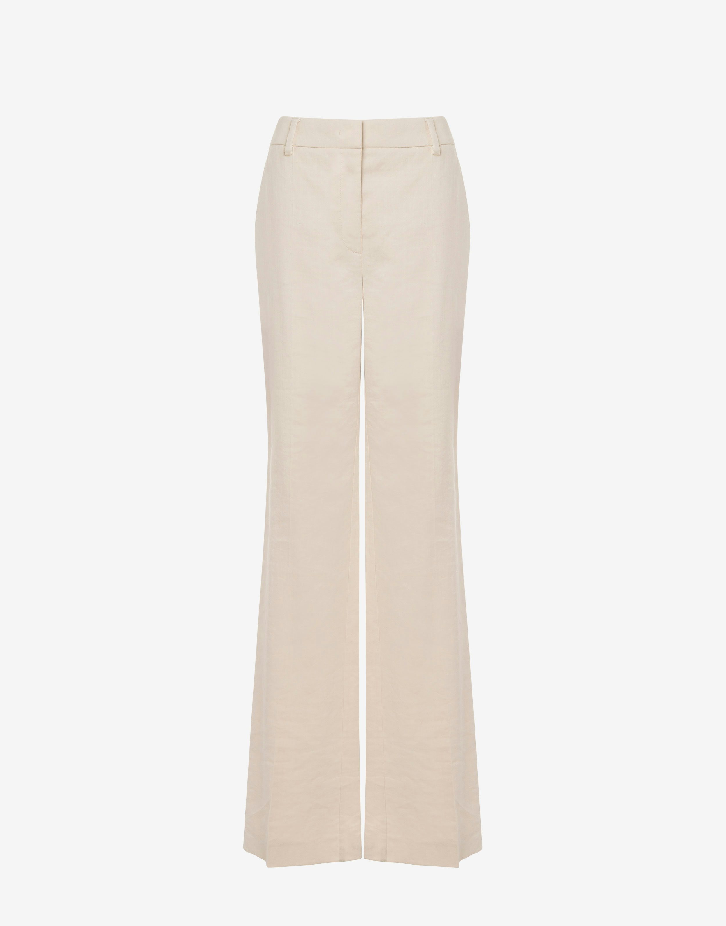 Tailored trousers in viscose twill and stretch linen 0