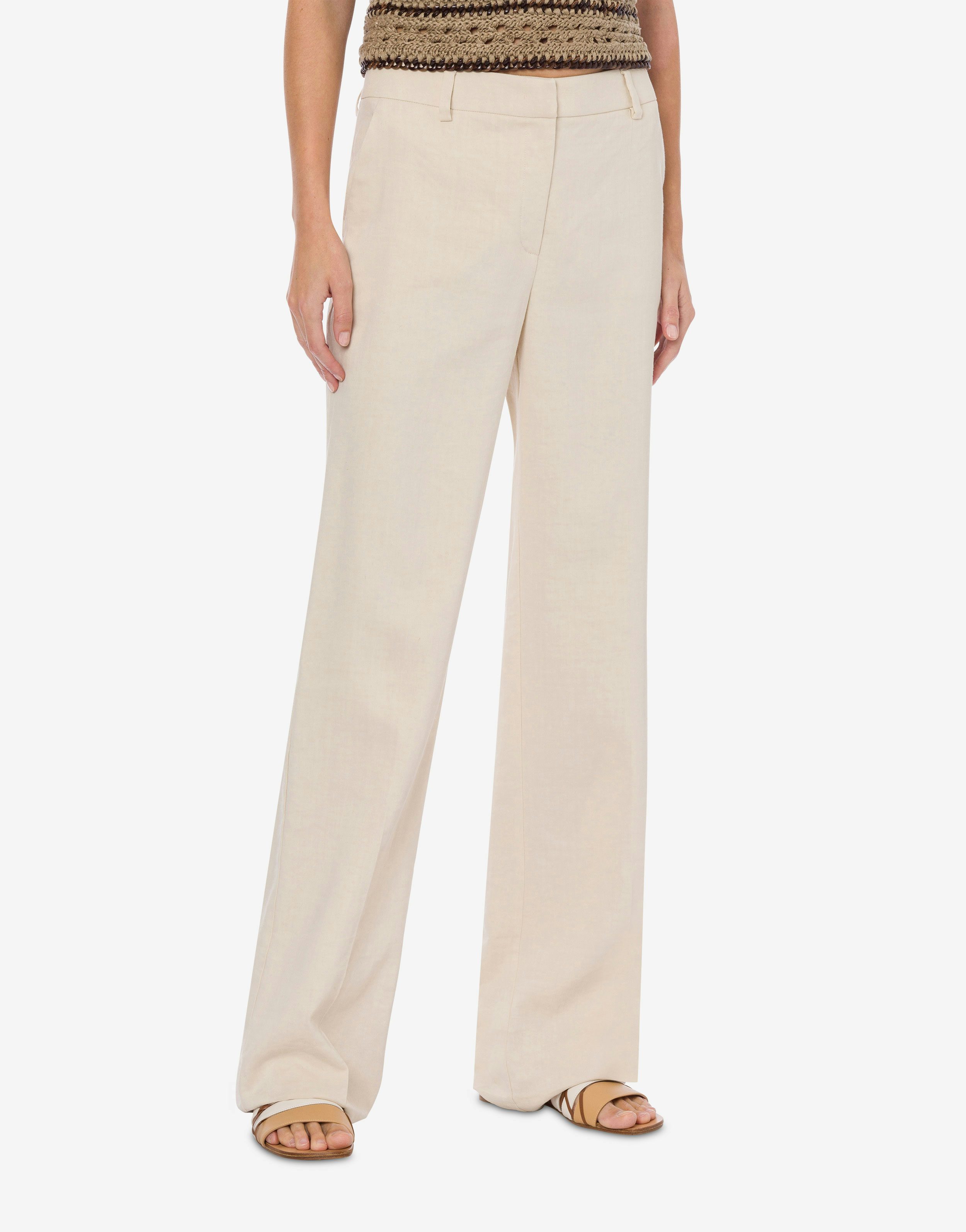 Tailored trousers in viscose twill and stretch linen 2