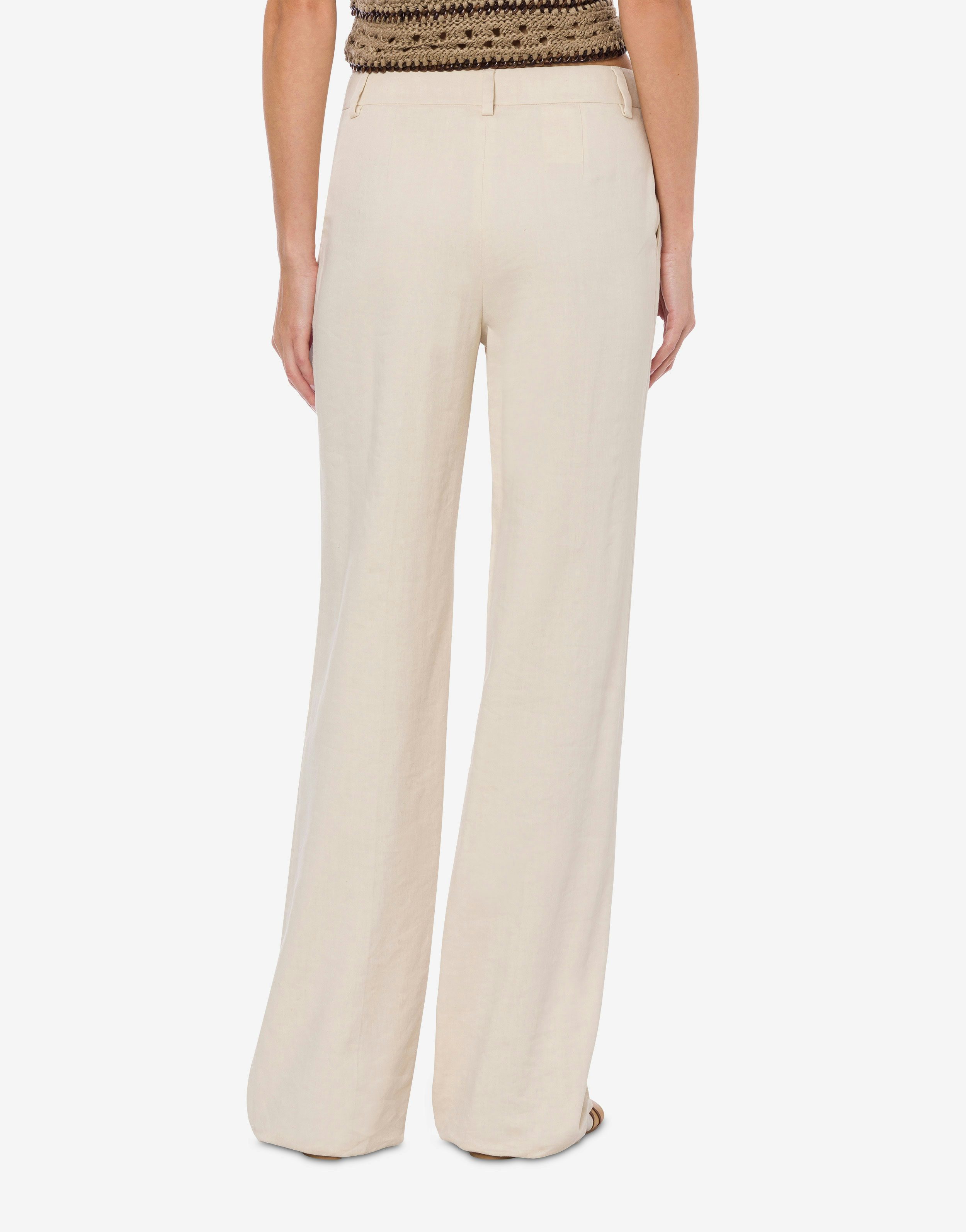 Tailored trousers in viscose twill and stretch linen 3