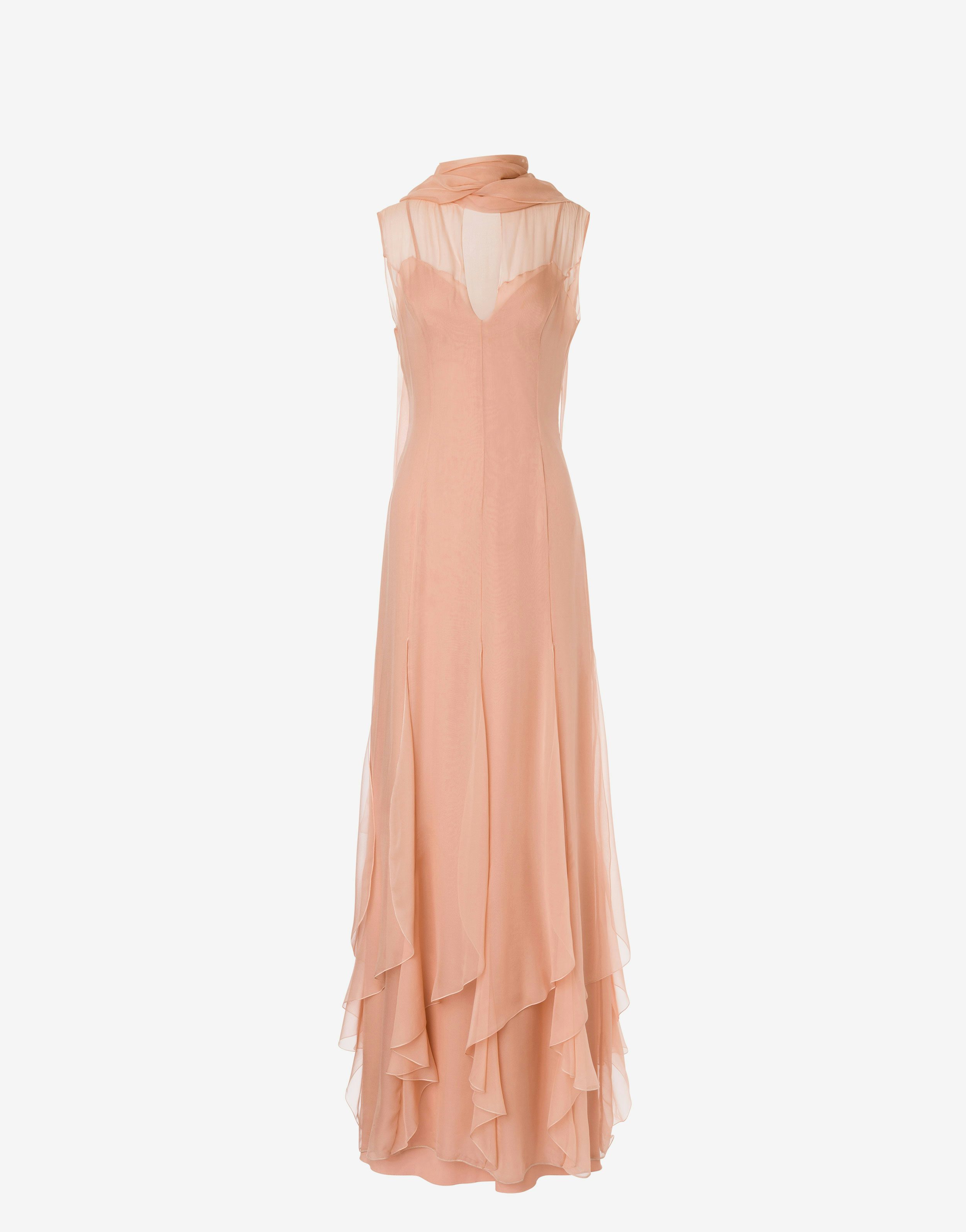 Scarf dress in organic chiffon 0