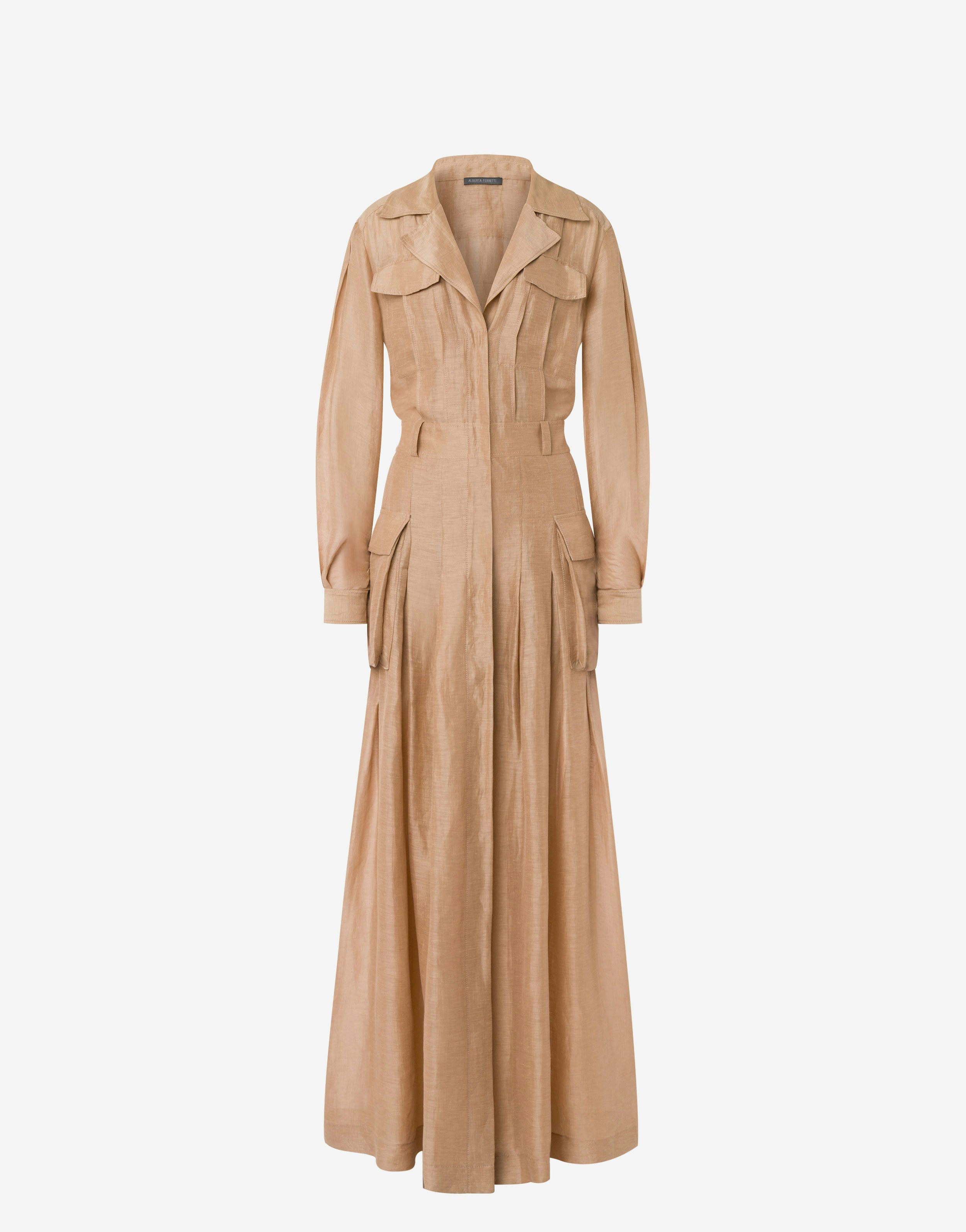 Long shirt dress in linen silk 0