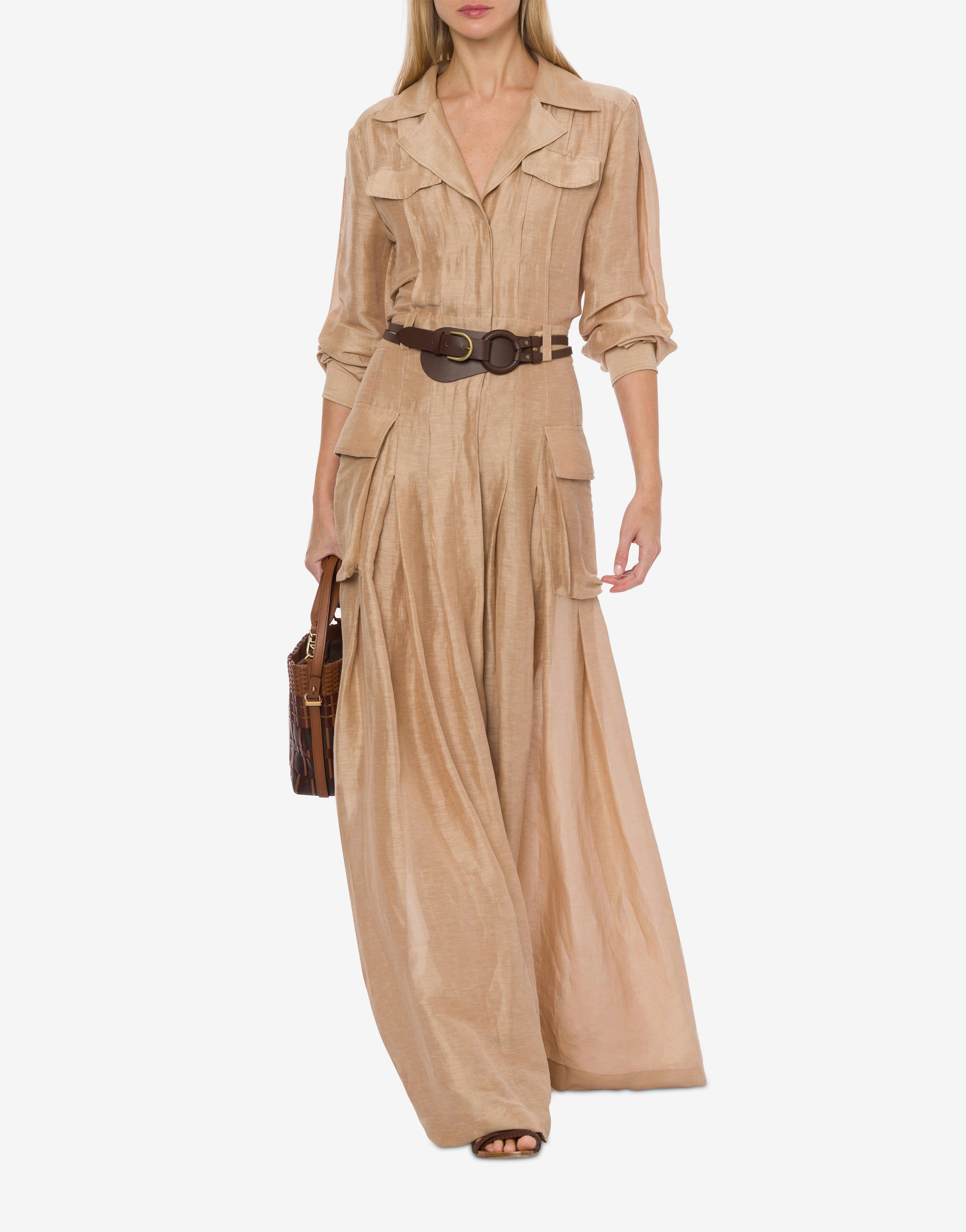 Long shirt dress in linen silk 1