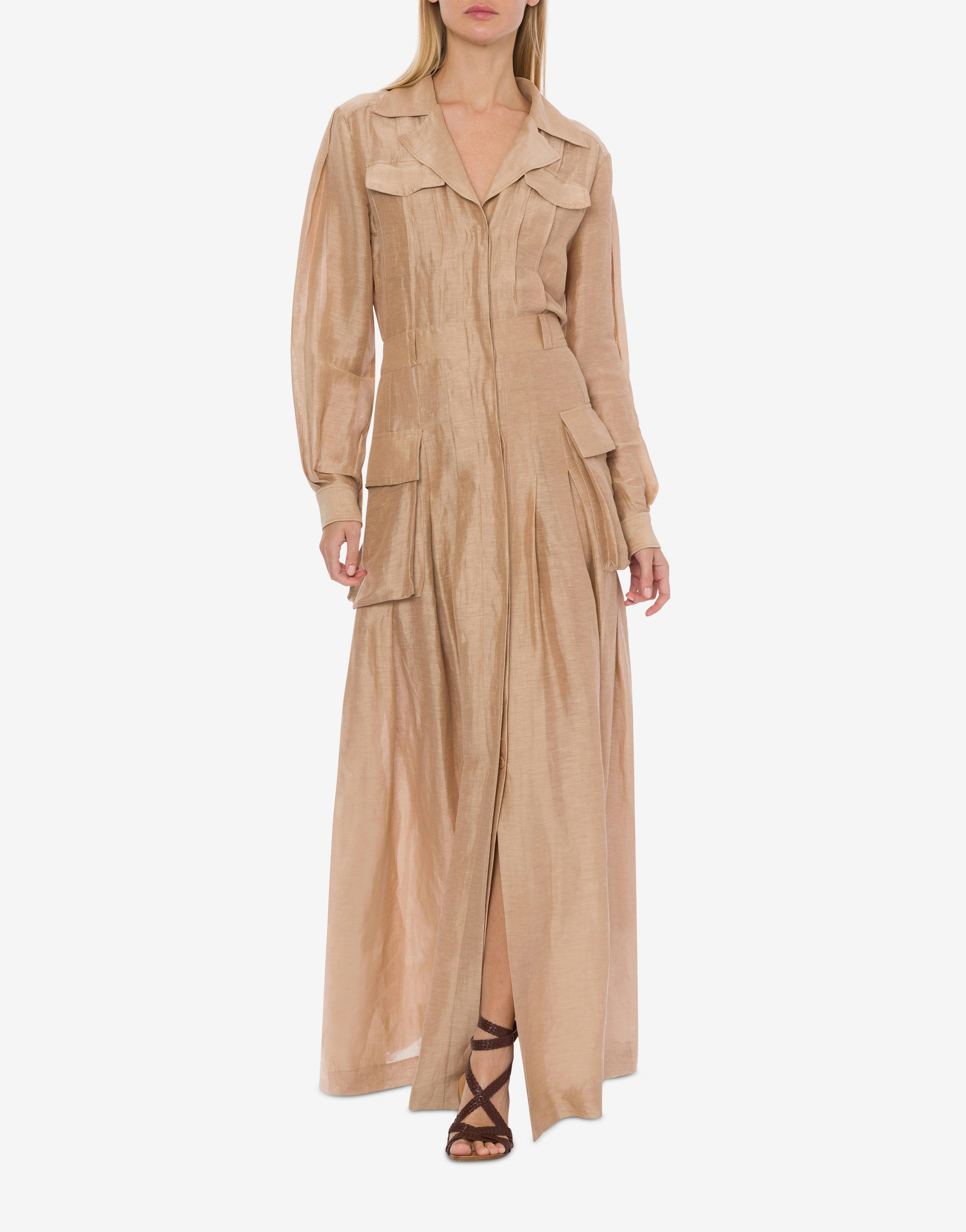 Long shirt dress in linen silk 2