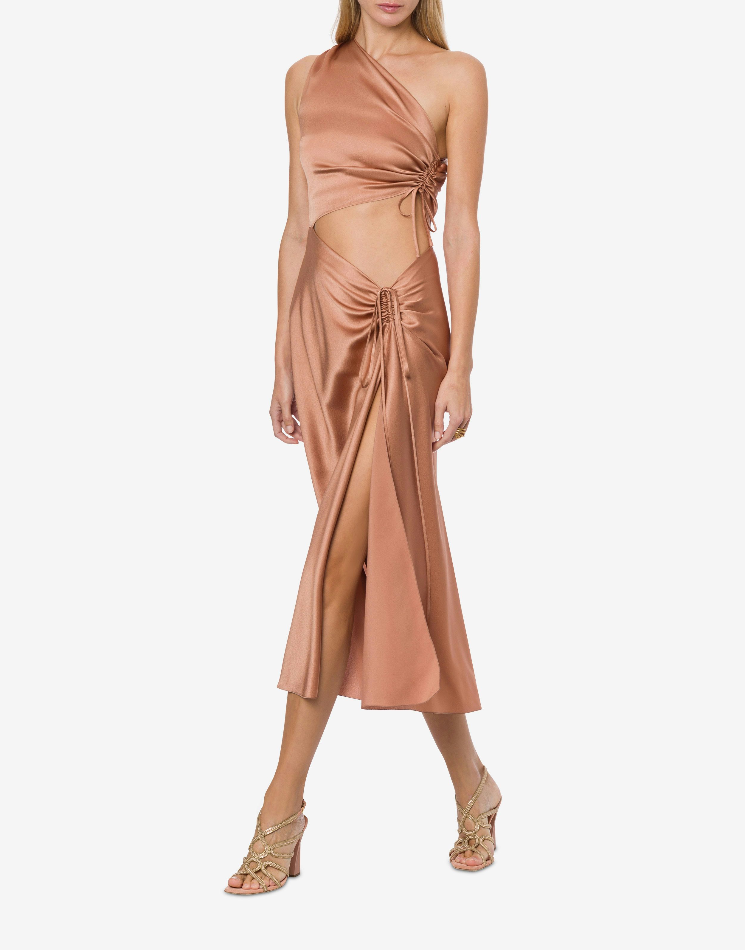 Single-shoulder dress in satin 1