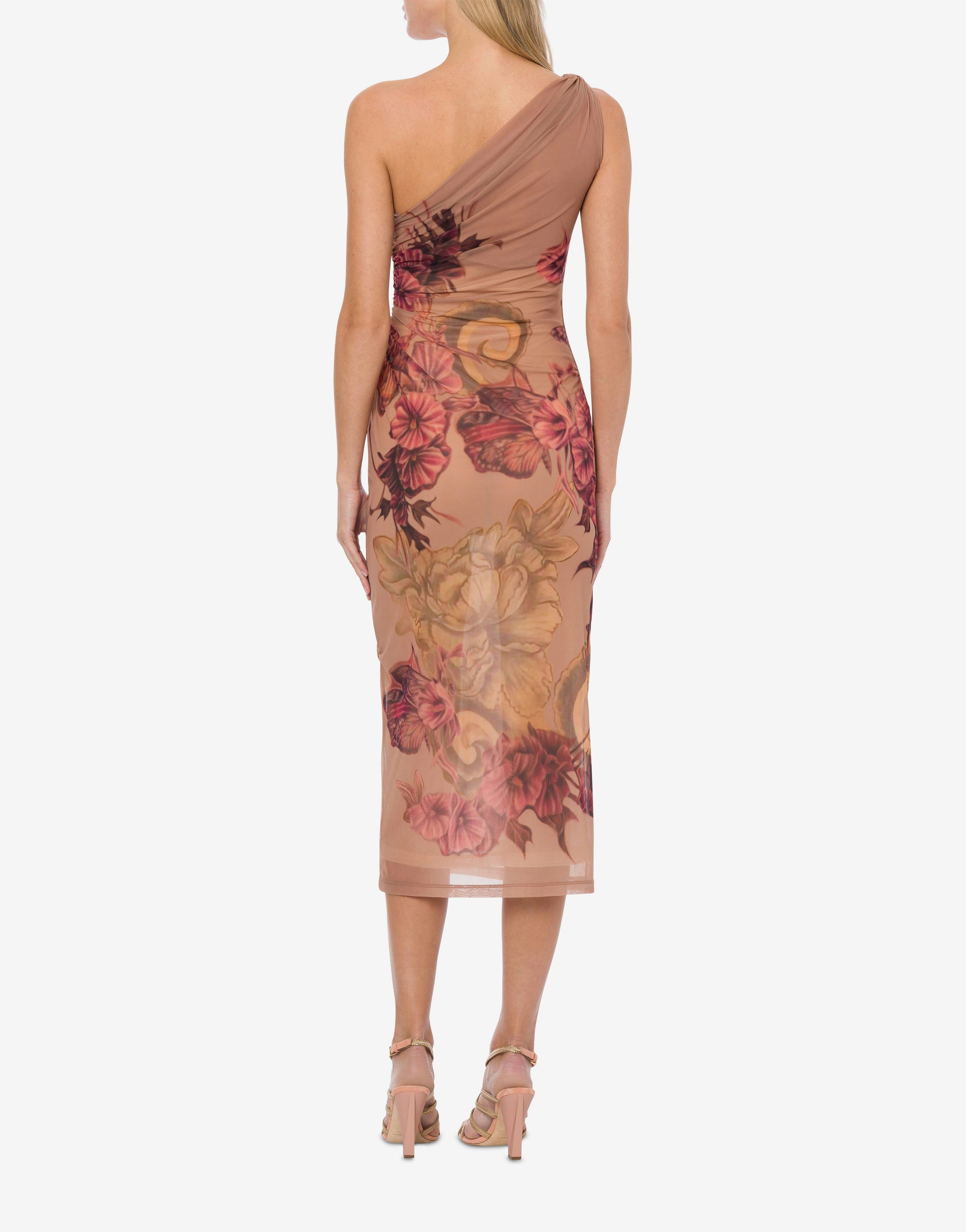 Single-shoulder dress with Tattoo print 3