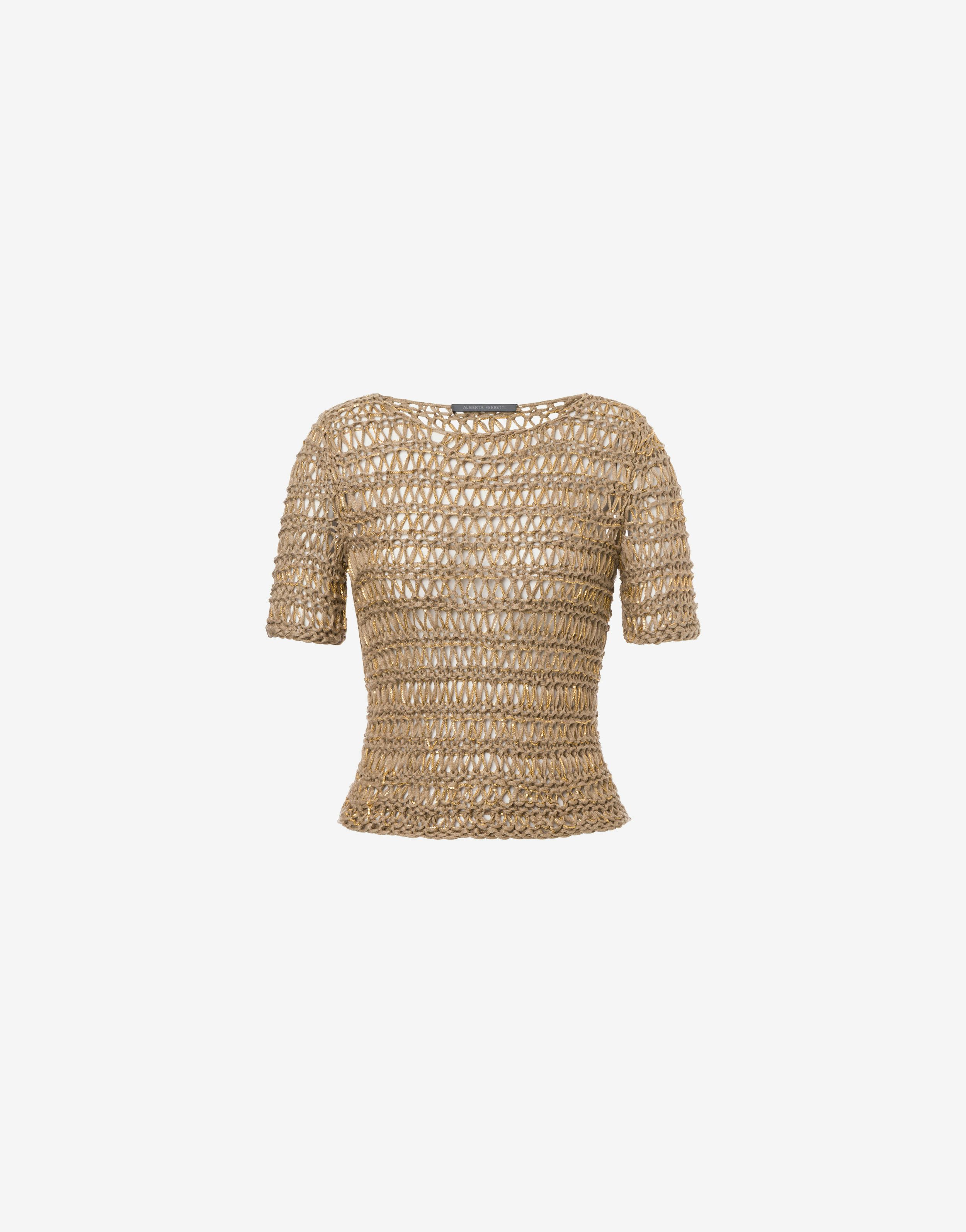 Sweater in linen ribbon 0