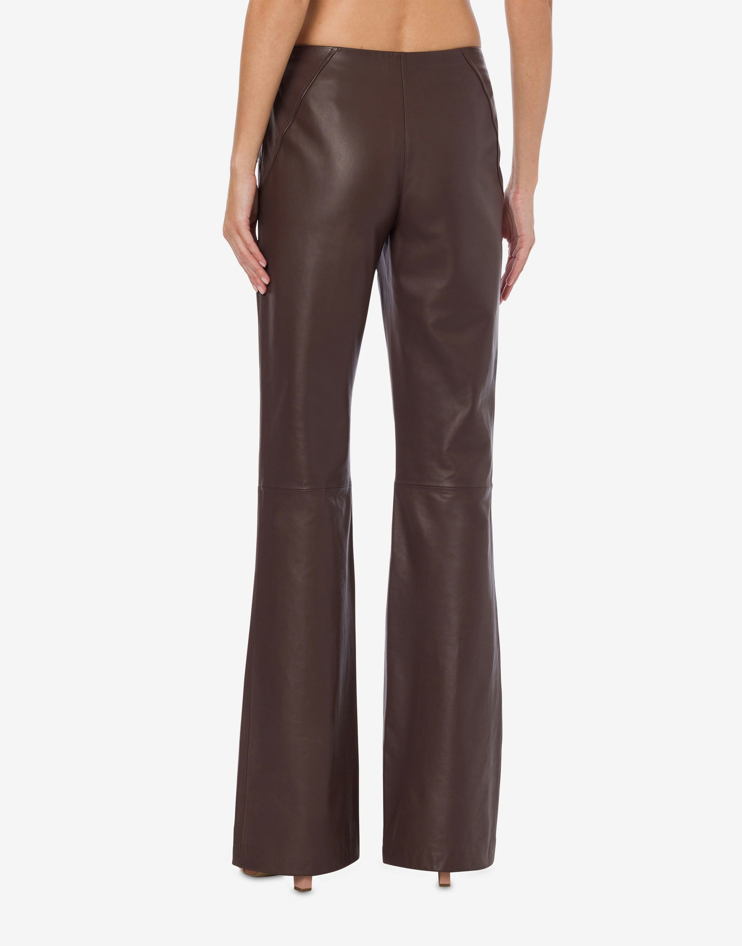 Flared trousers in glove nappa leather 3