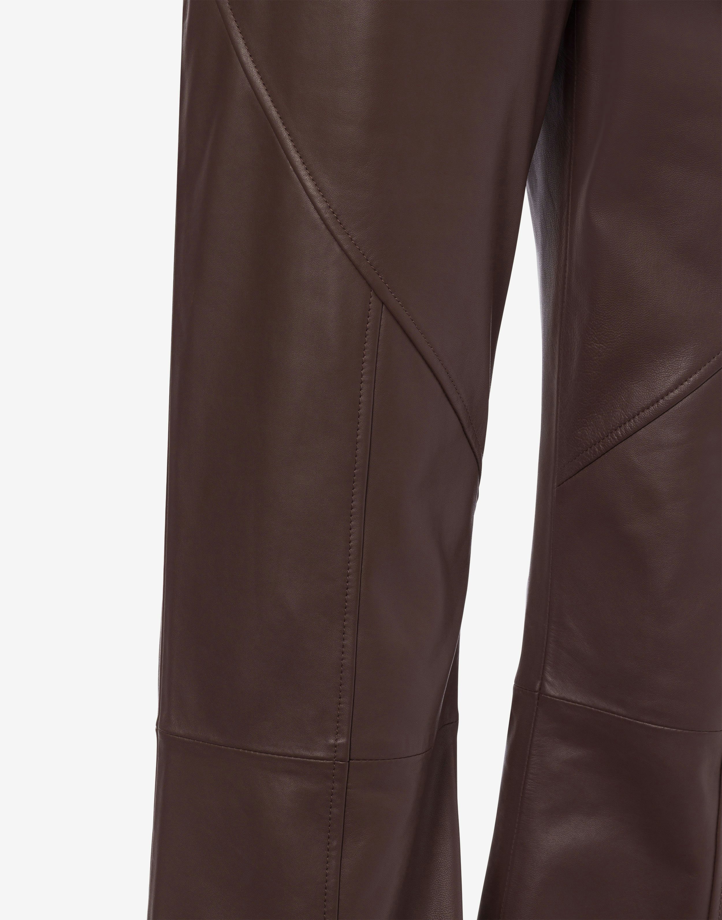 Flared trousers in glove nappa leather 4