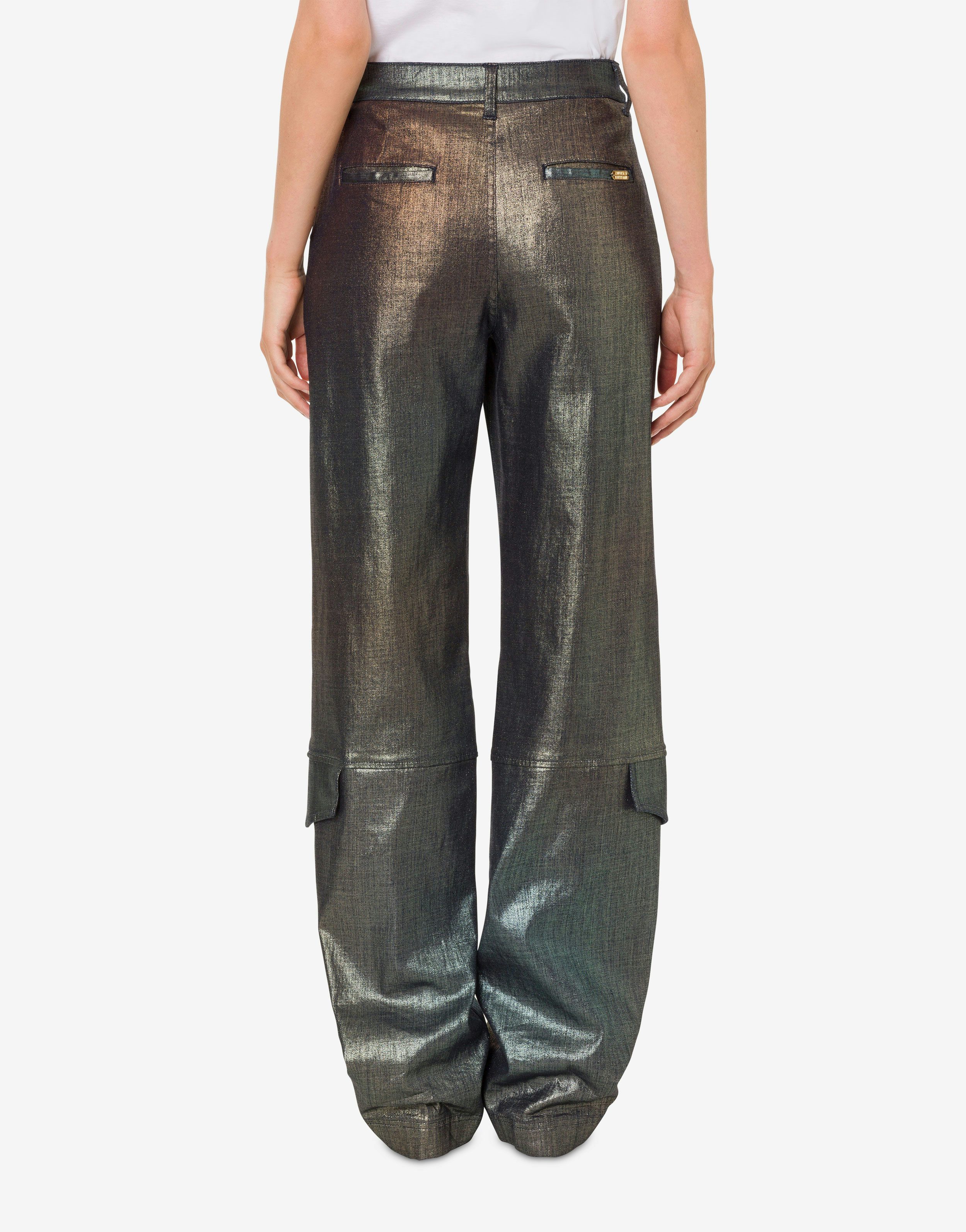 Laminated and shaded denim trousers 3