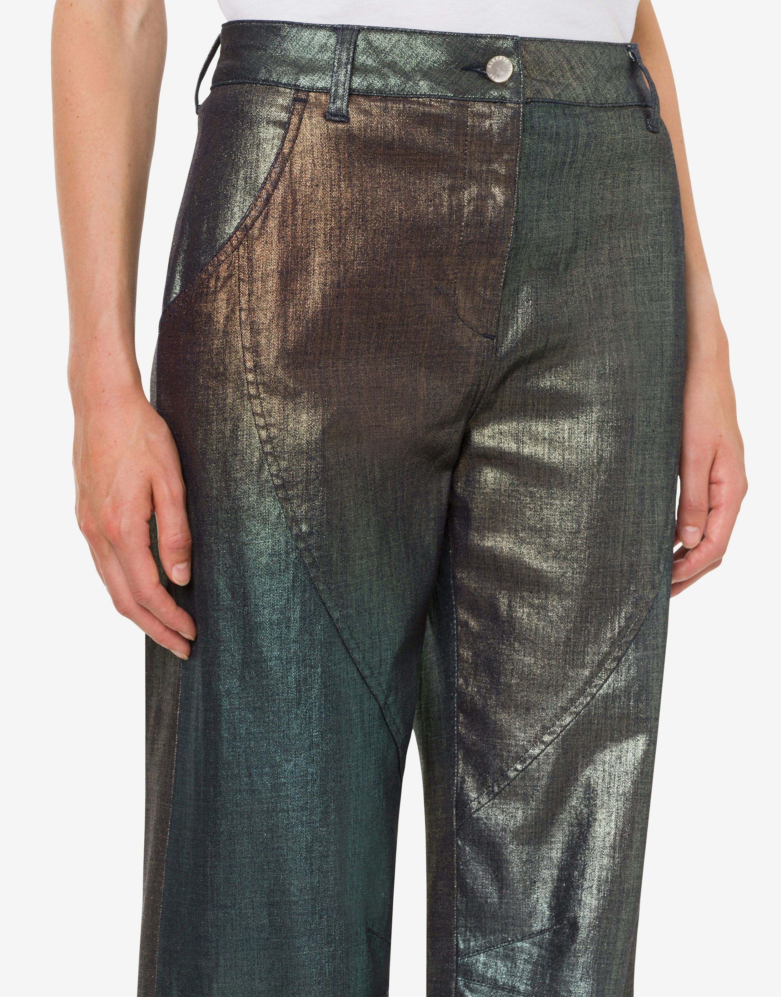 Laminated and shaded denim trousers 4