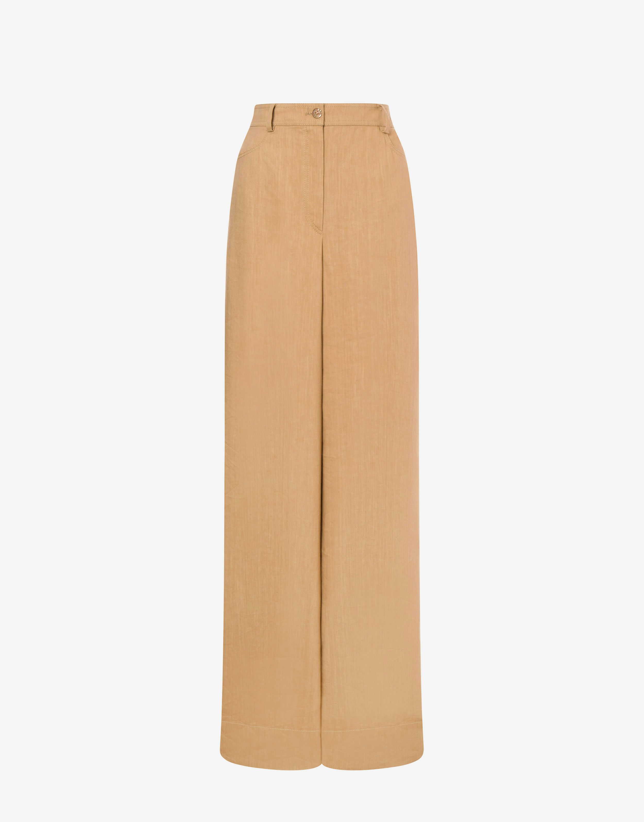 Wide-leg viscose linen trousers 0