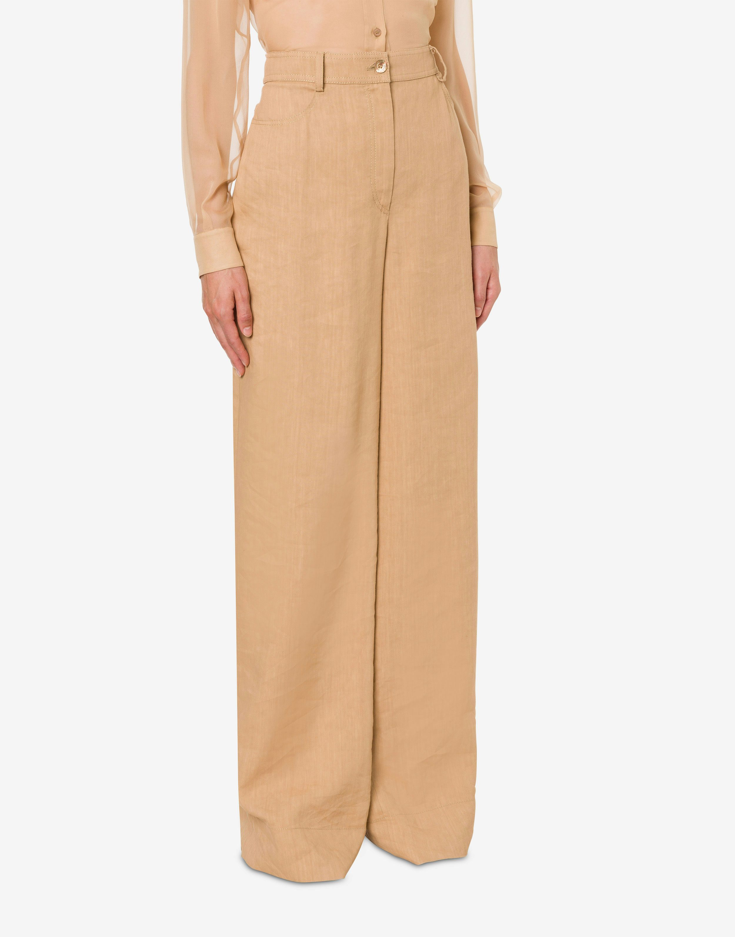 Wide-leg viscose linen trousers 2