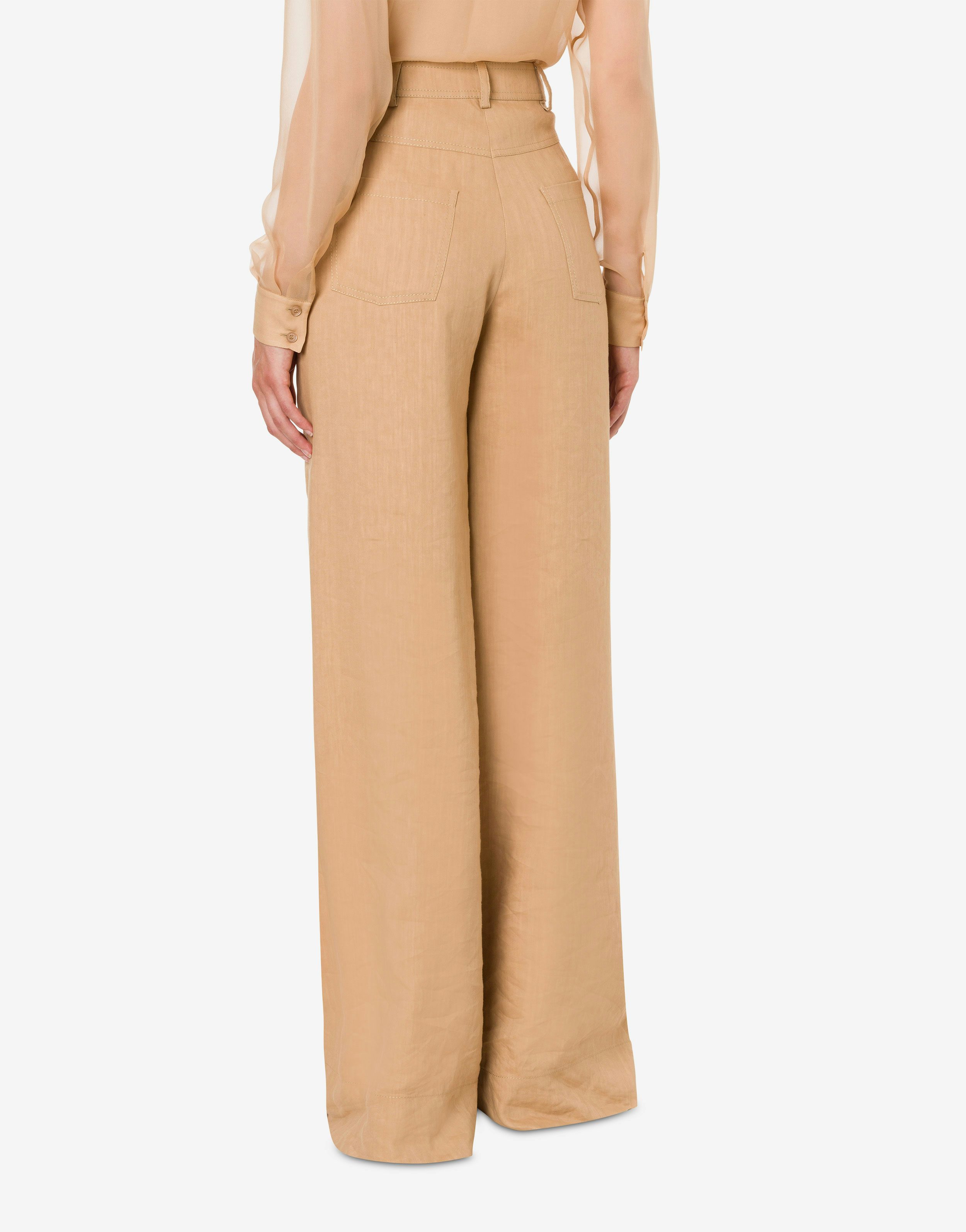 Wide-leg viscose linen trousers 3