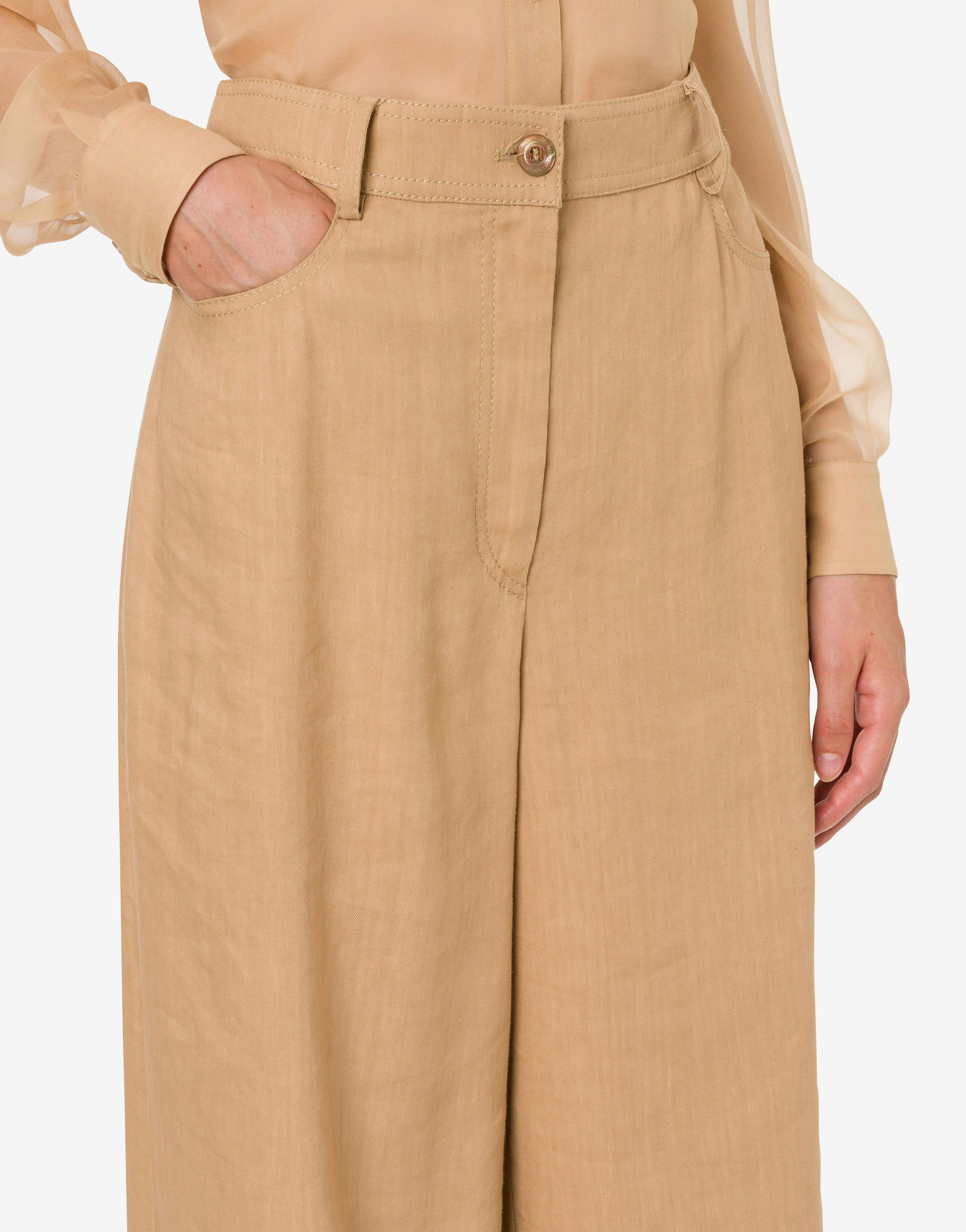 Wide-leg viscose linen trousers 4