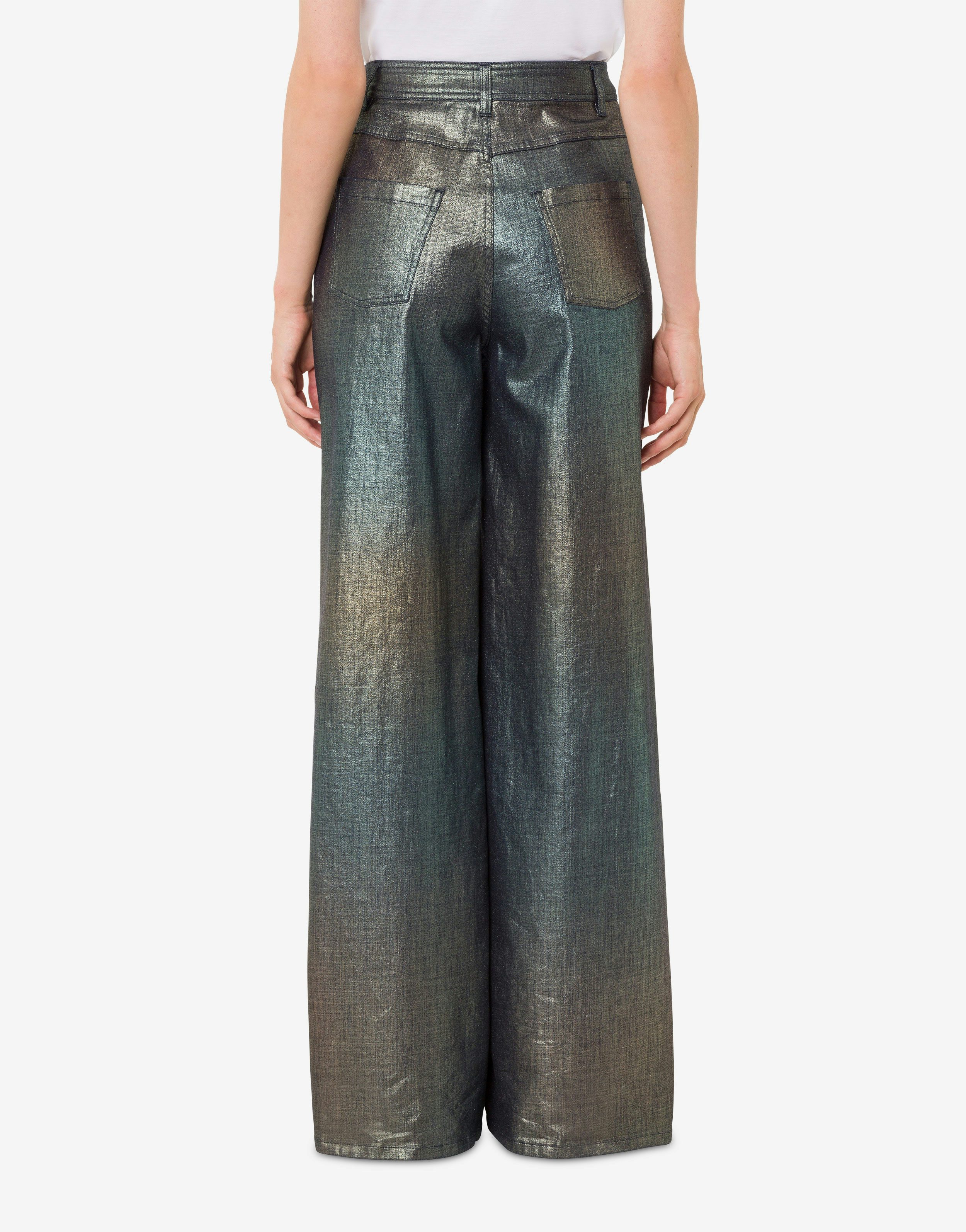 Laminated and shaded denim wide-leg trousers 3