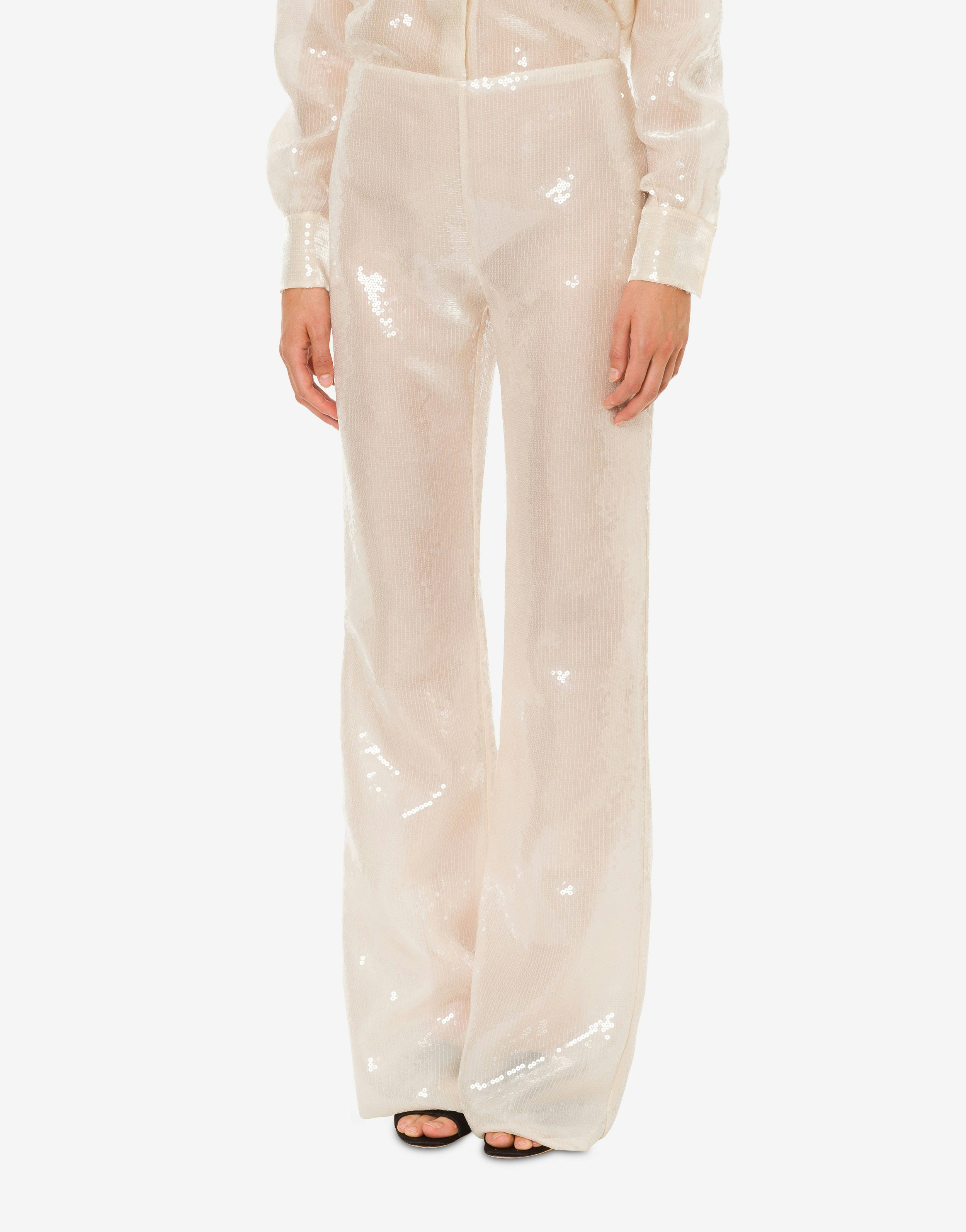 Flare trousers with sequins on organza 2