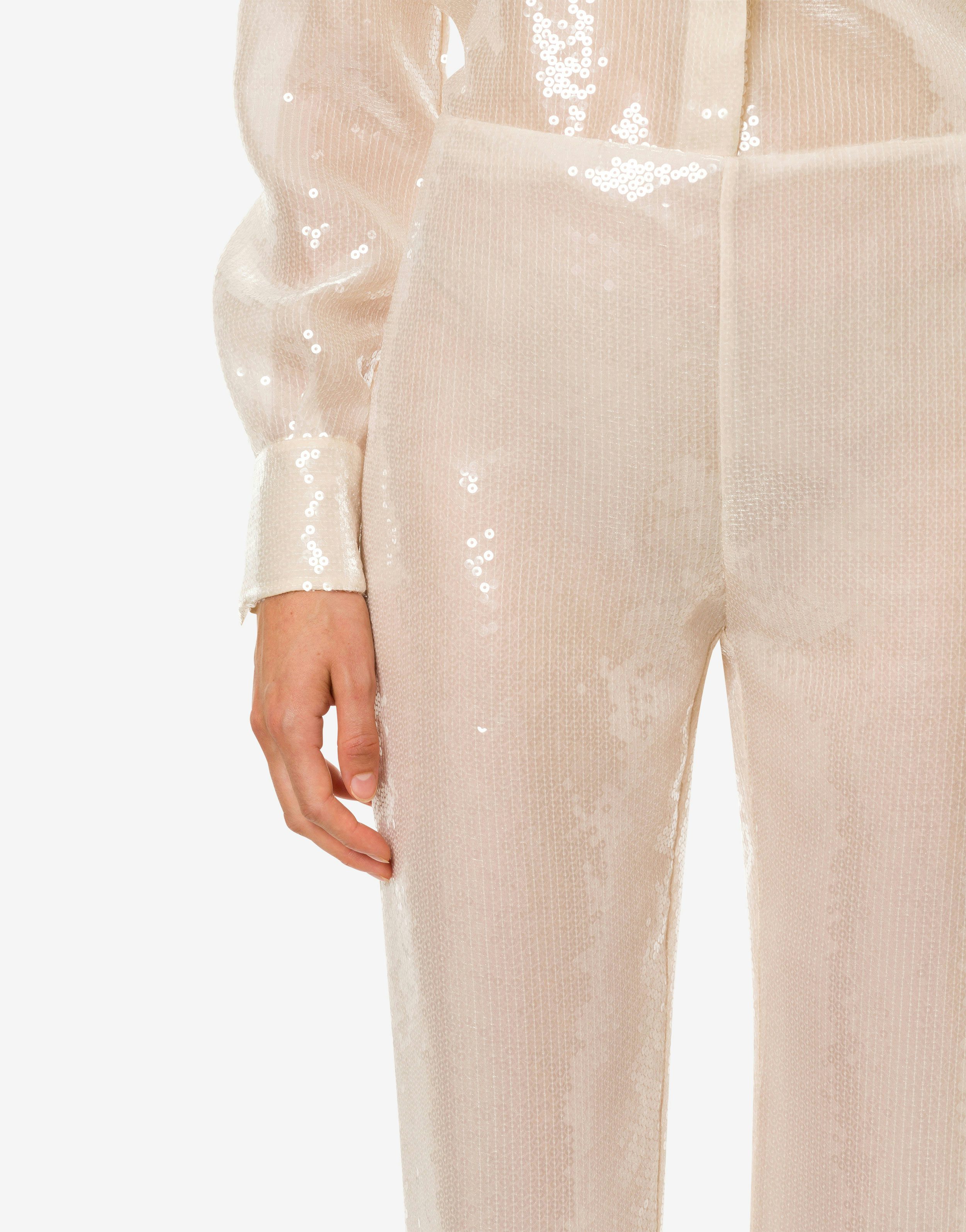 Flare trousers with sequins on organza 4