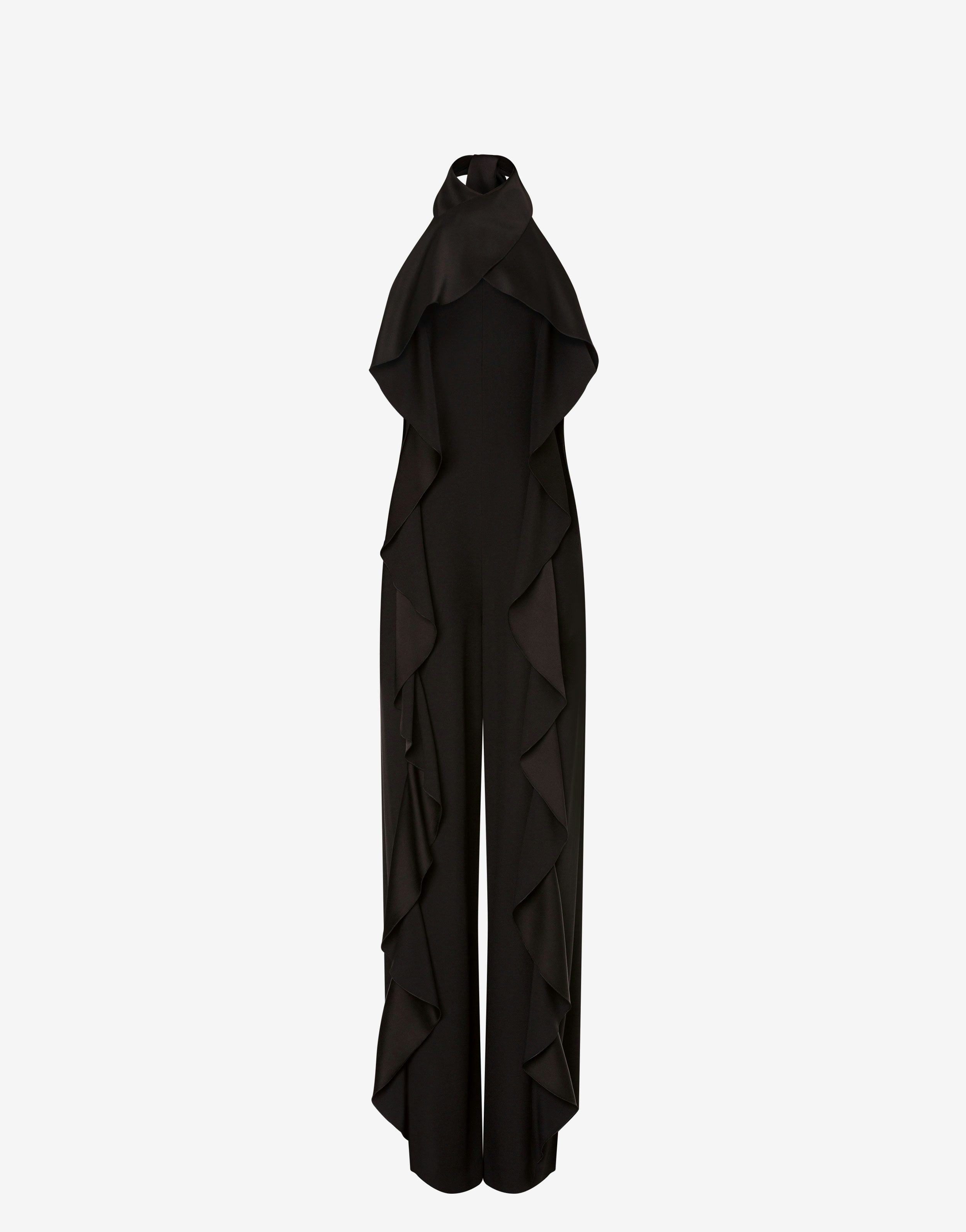 Enver satin jumpsuit with ruffles 0