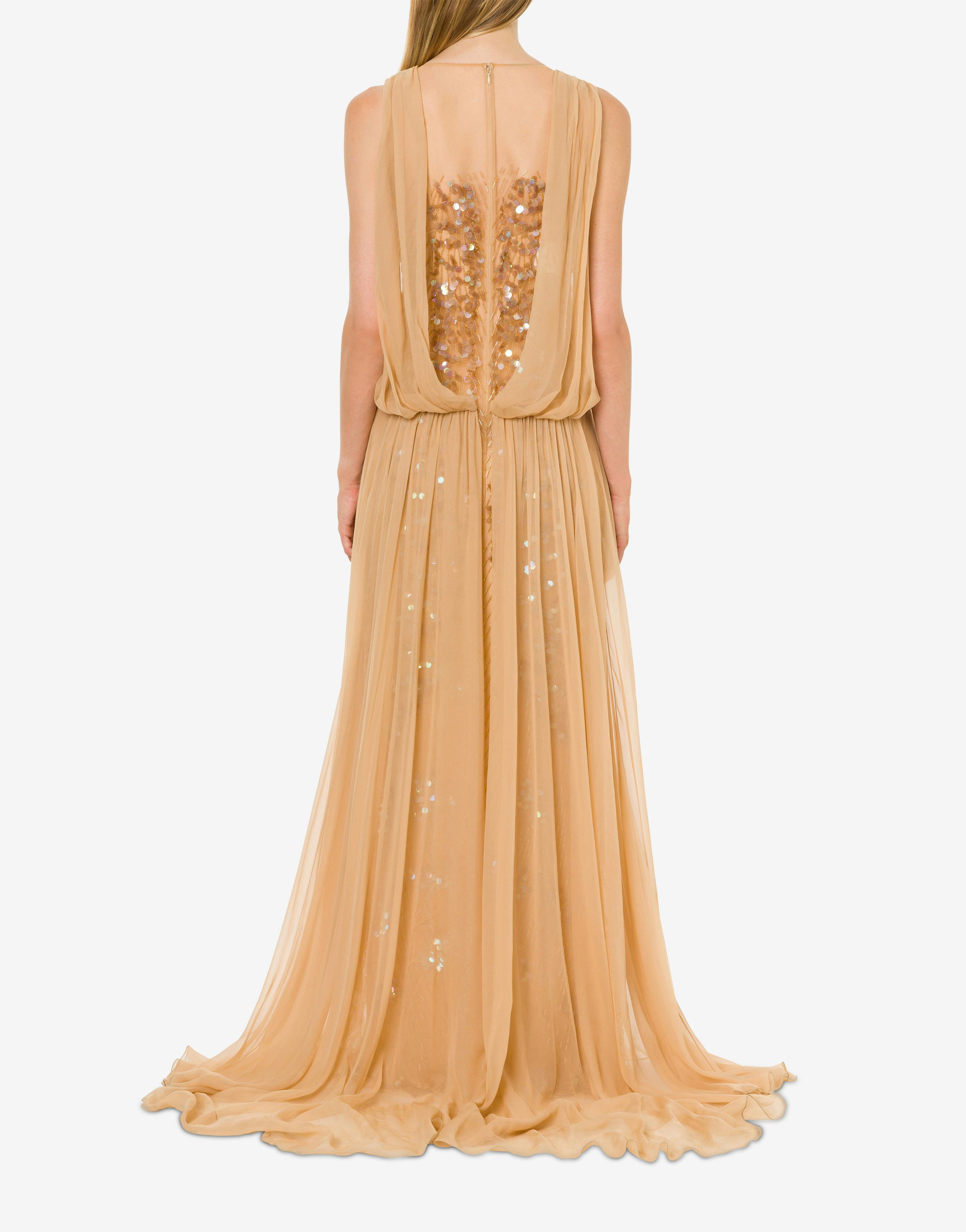 Long dress in sequins and organic chiffon. 3