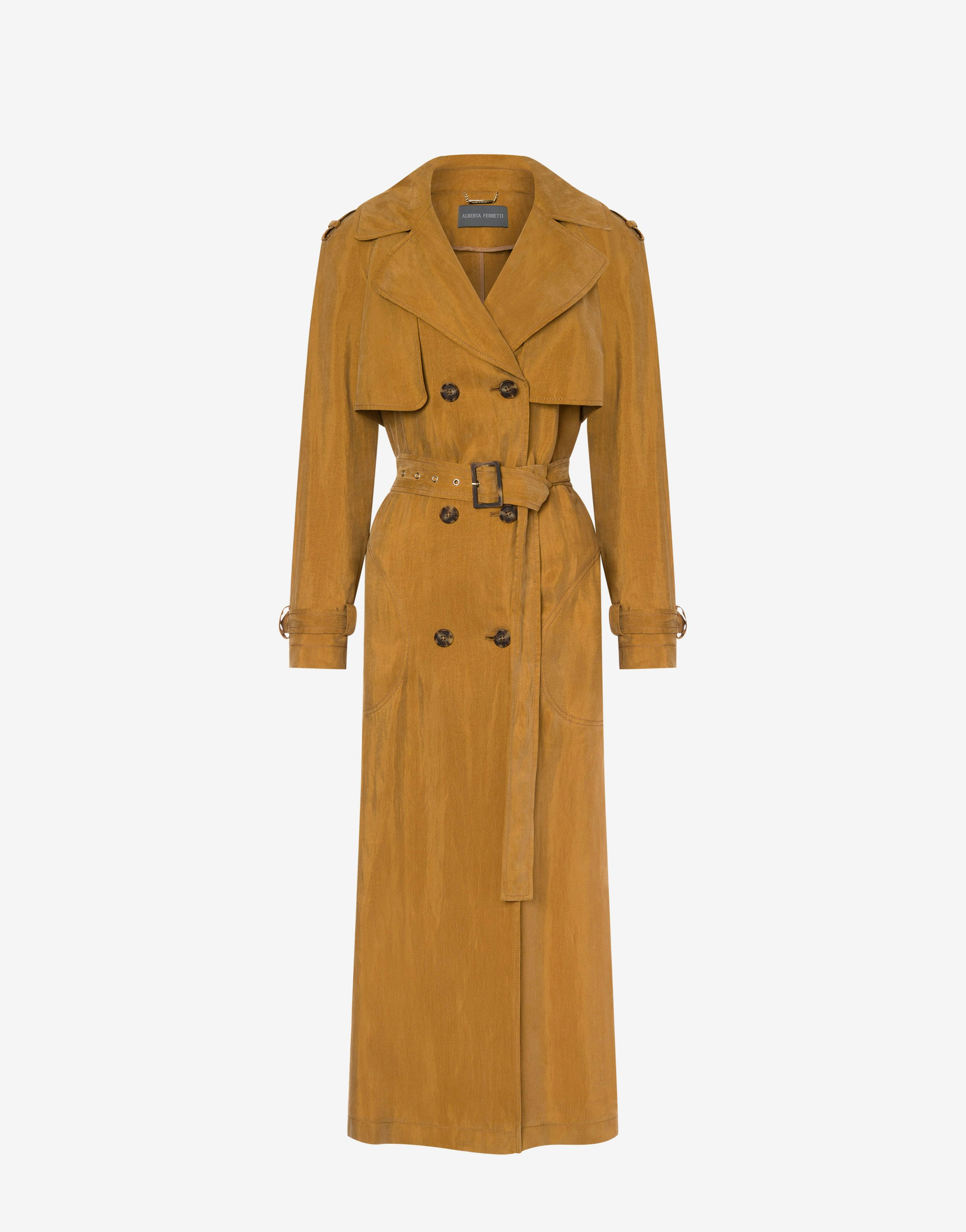 Washed twill trench coat 0