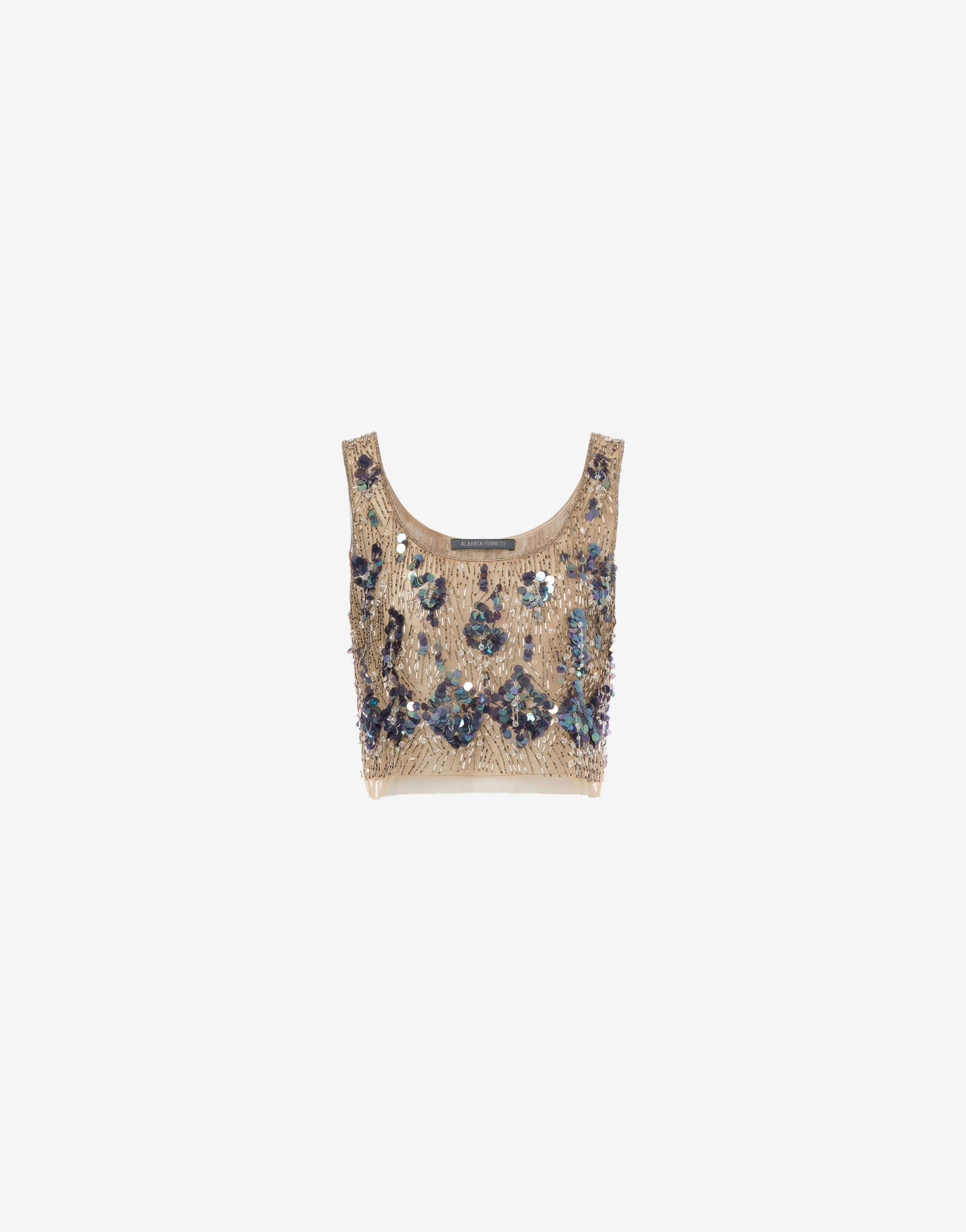 Crop top with sequins and beads 0