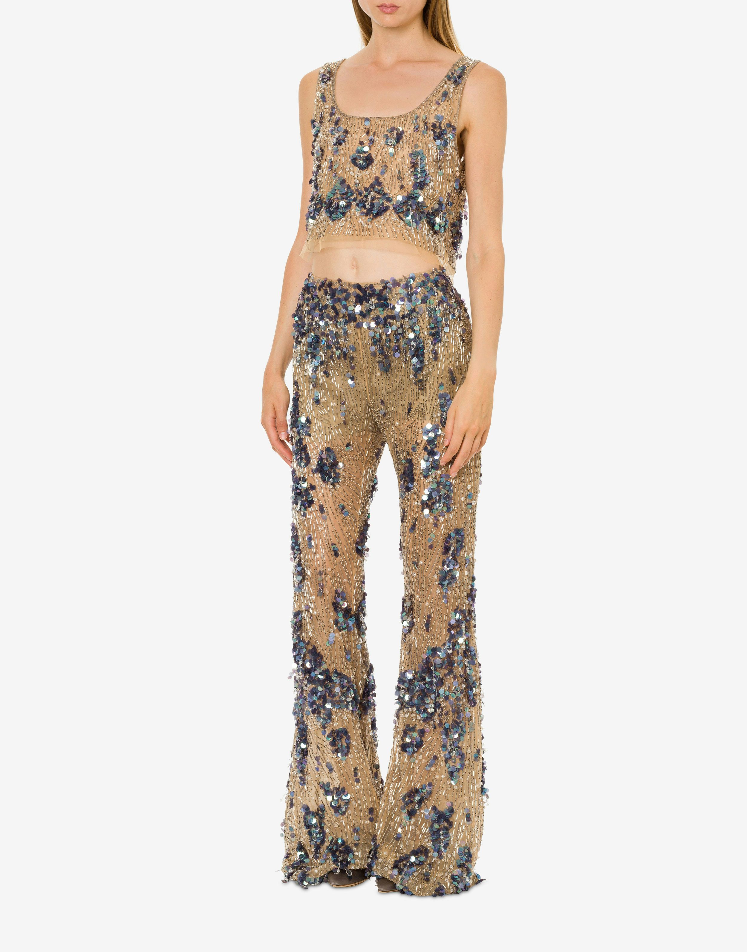 Crop top with sequins and beads 1