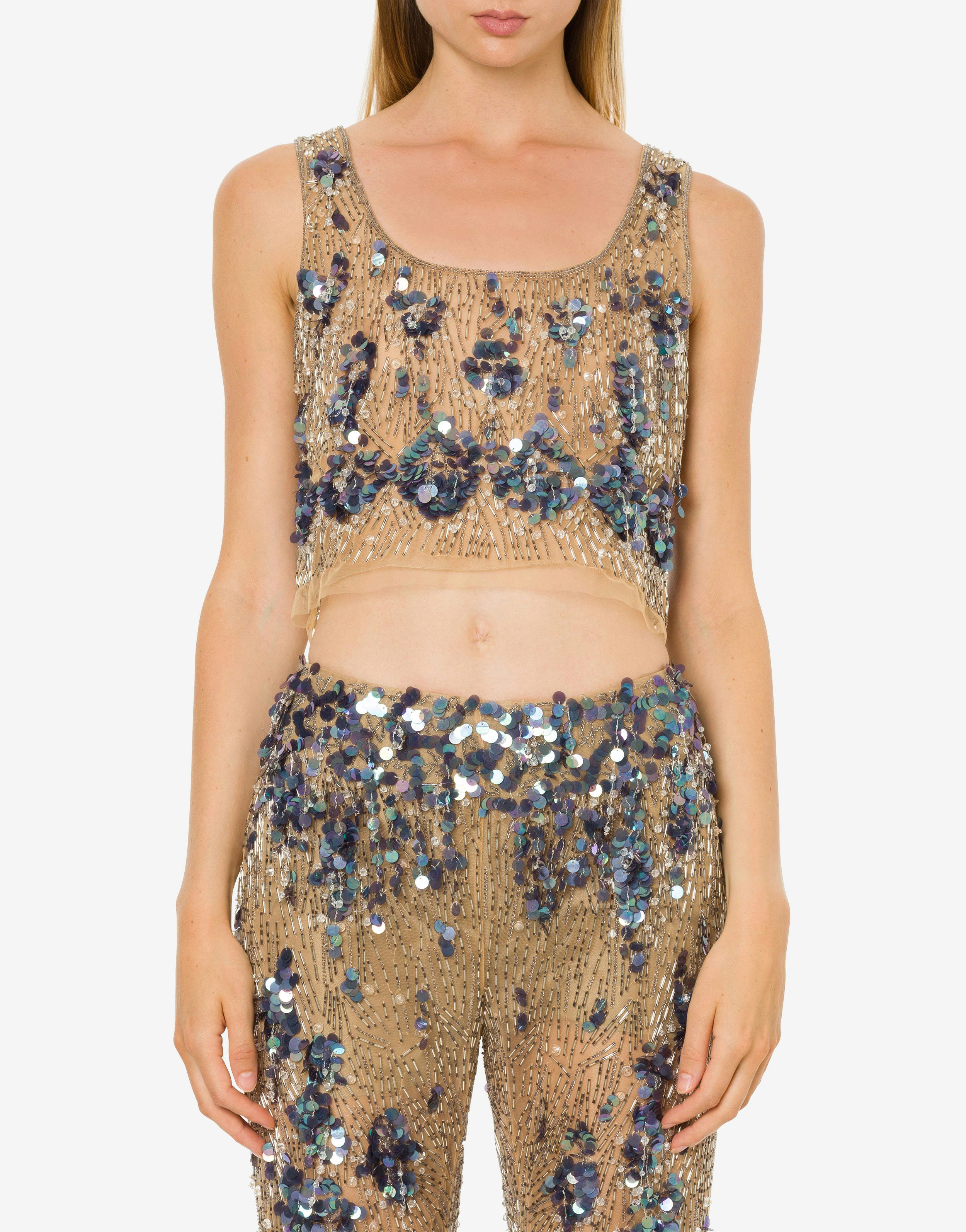 Crop top with sequins and beads 2