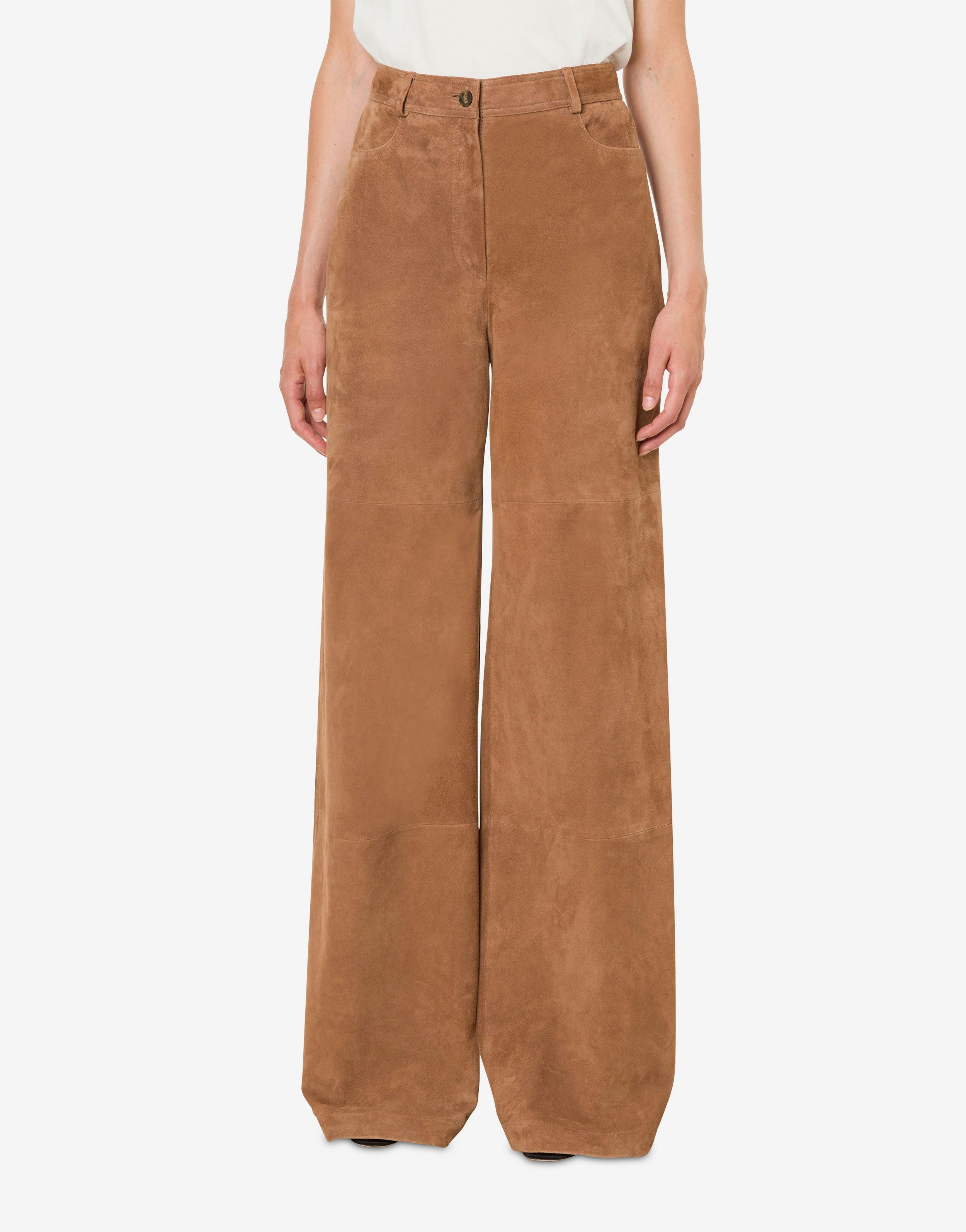 Wide-leg suede trousers 2