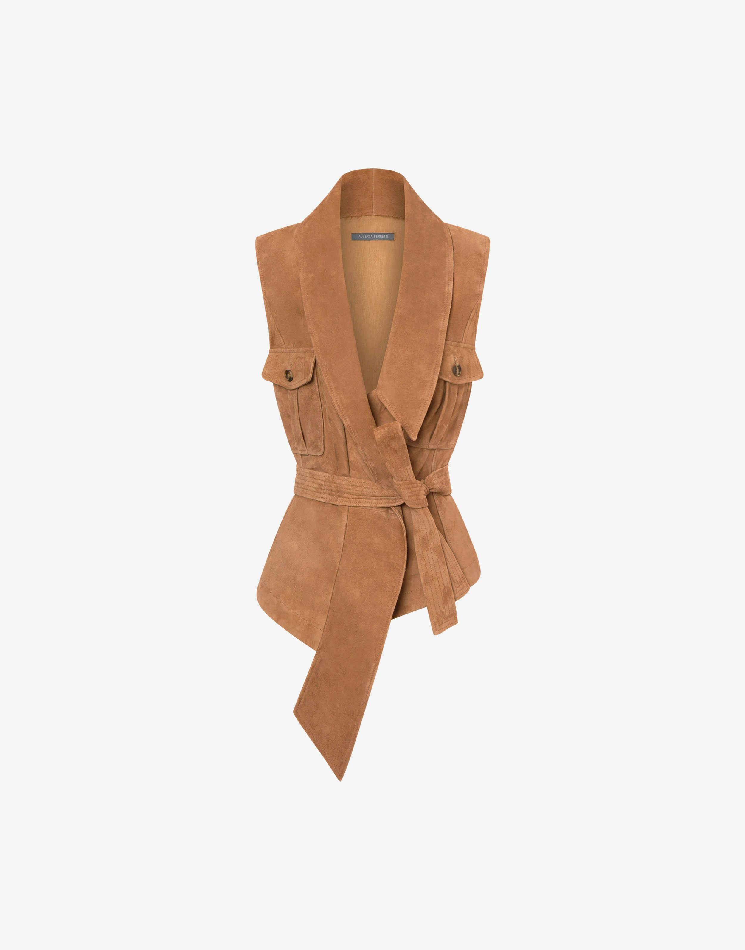 Suede waistcoat with sash 0