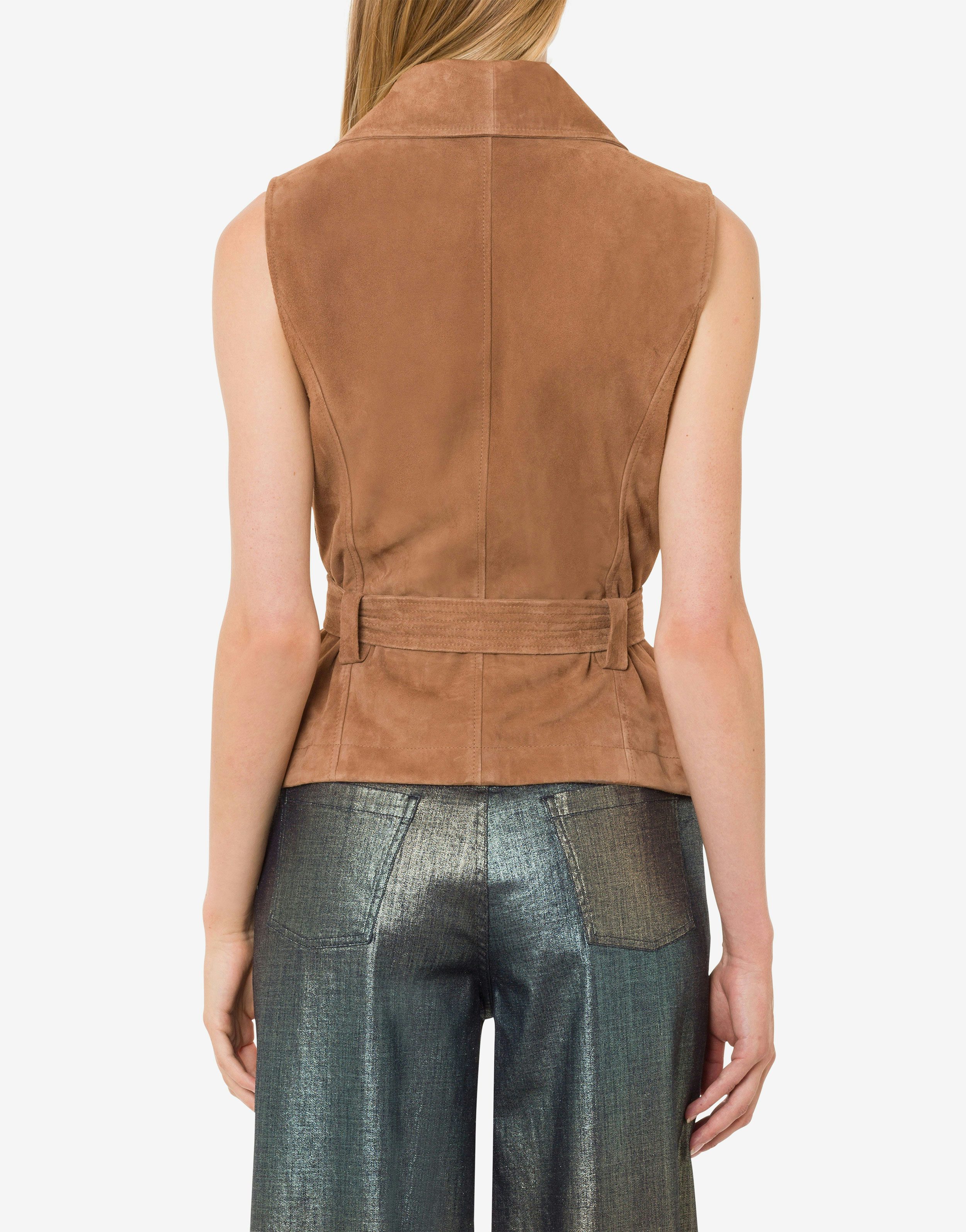 Suede waistcoat with sash 3