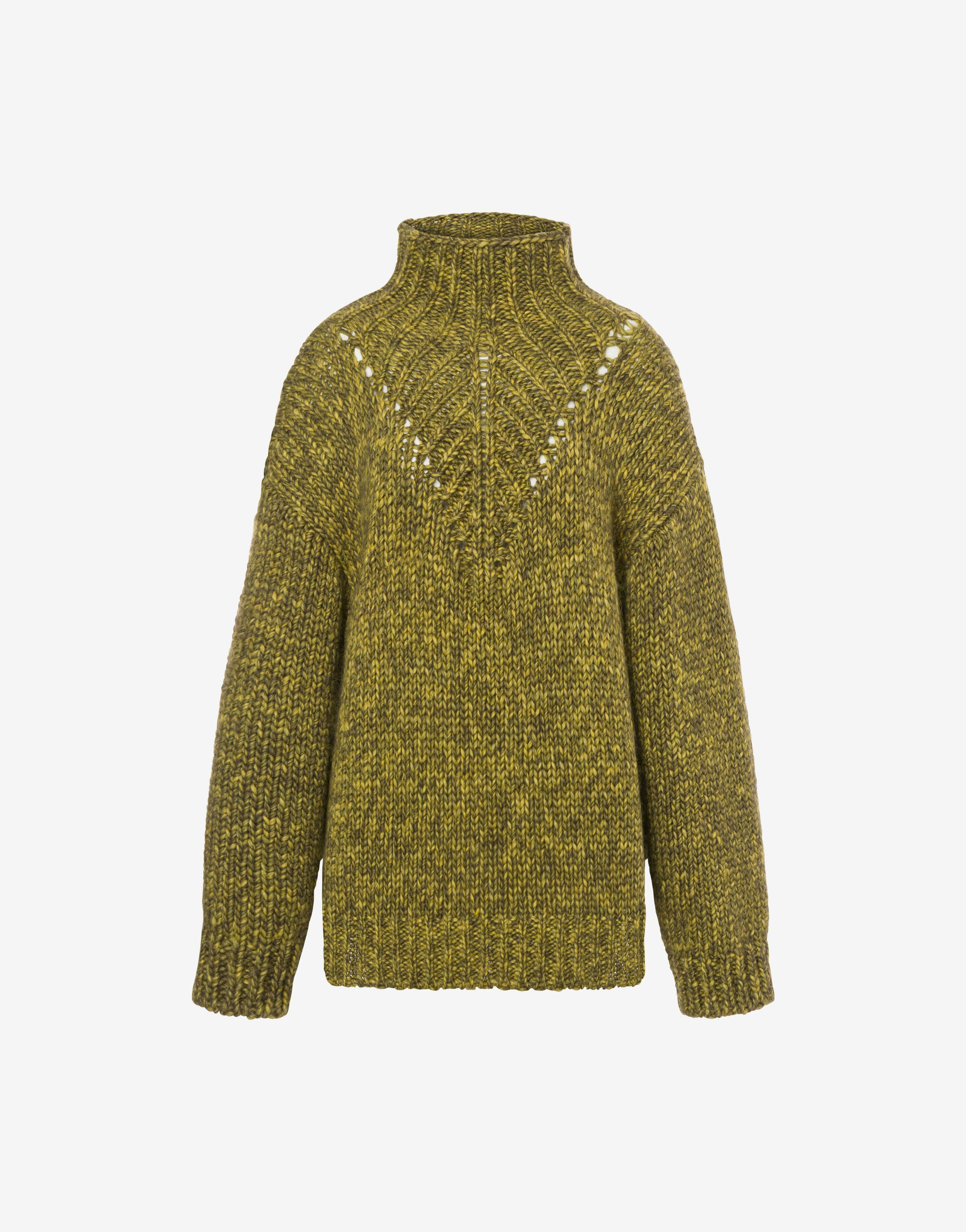 Printed wool-blend cordonnet sweater 0