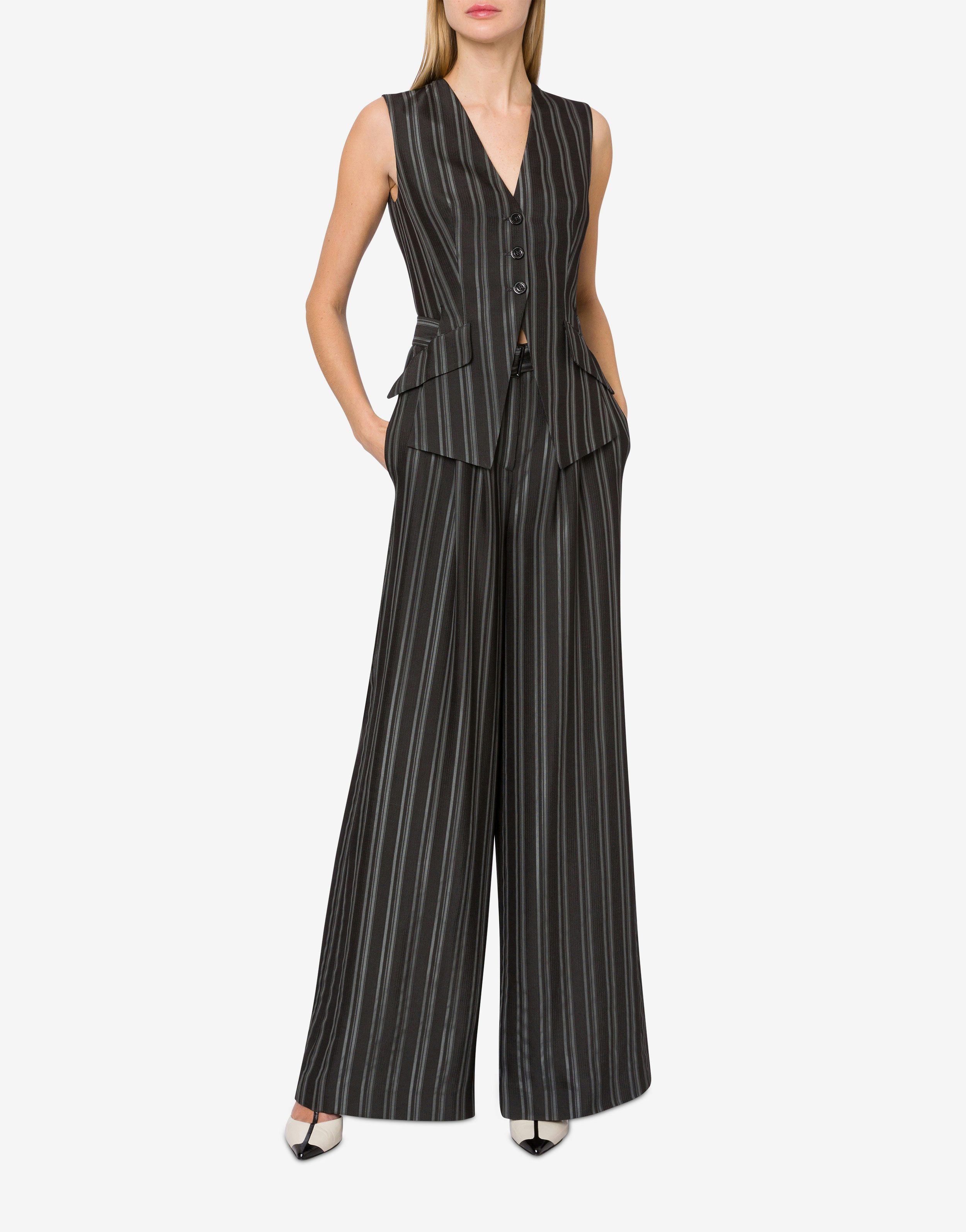 Striped viscose knit jumpsuit 1